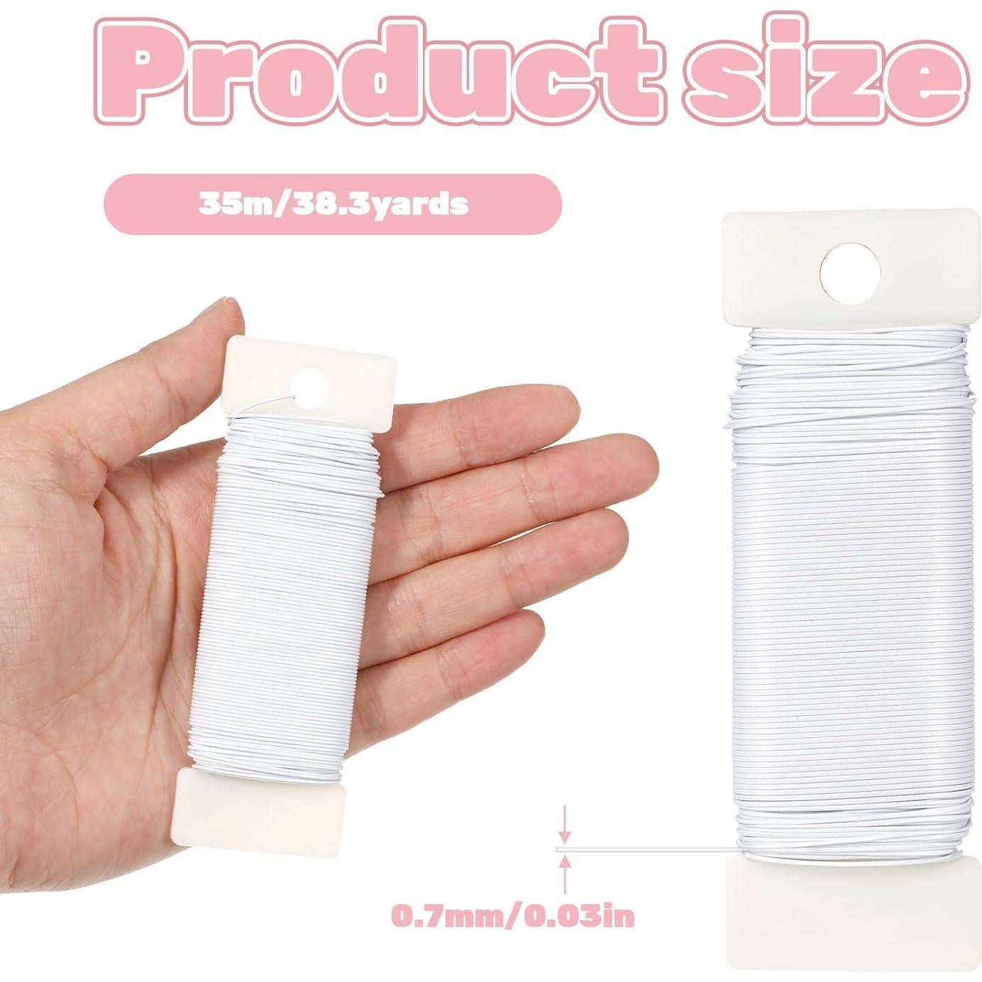 Alambre Floral Blanco 22 Calibre Tweruna 35m para Manualidades