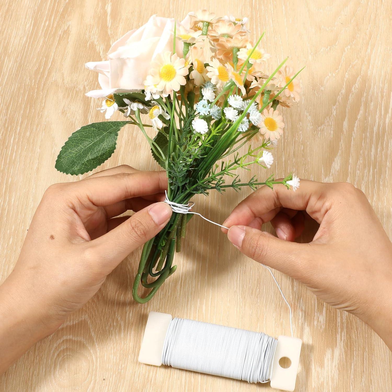 Alambre Floral Blanco 22 Calibre Tweruna 35m para Manualidades