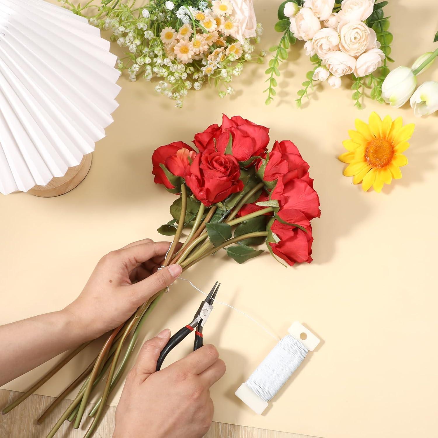 Alambre Floral Blanco 22 Calibre Tweruna 35m para Manualidades