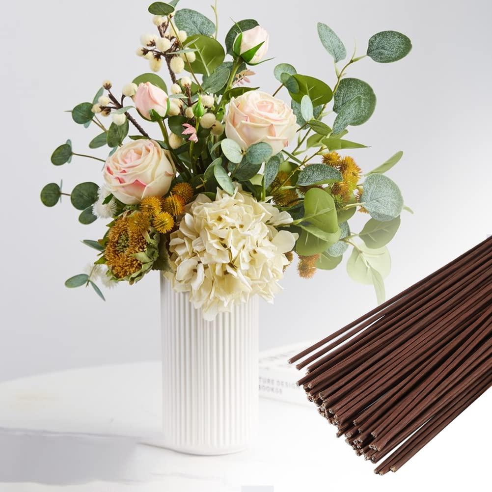 Tallos Florales Artificiales Pengxiaomei 60 Pcs 40 cm Marrón