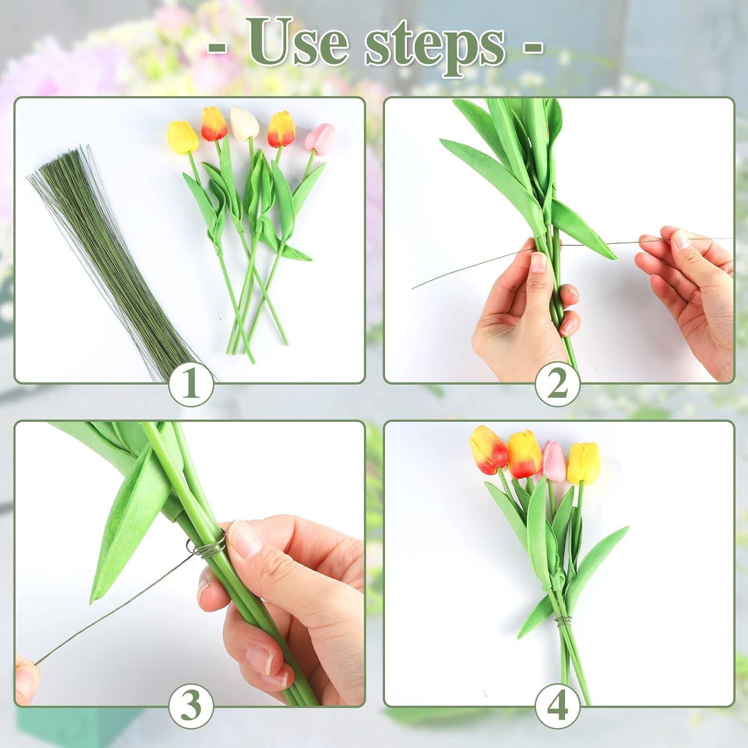 200 Alambres Florales Verdes 26 Gauge Prudiut 35.56 cm