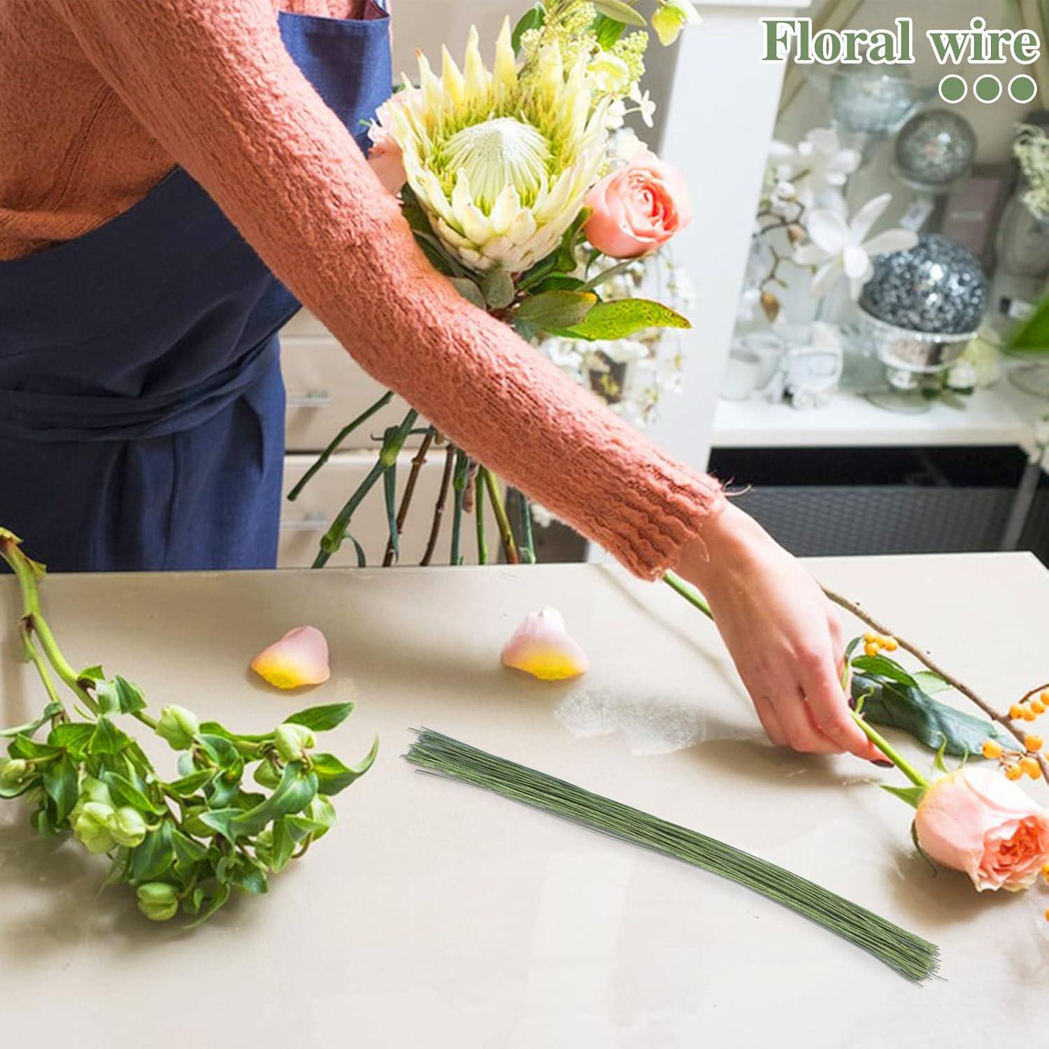 200 Alambres Florales Verdes 26 Gauge Prudiut 35.56 cm