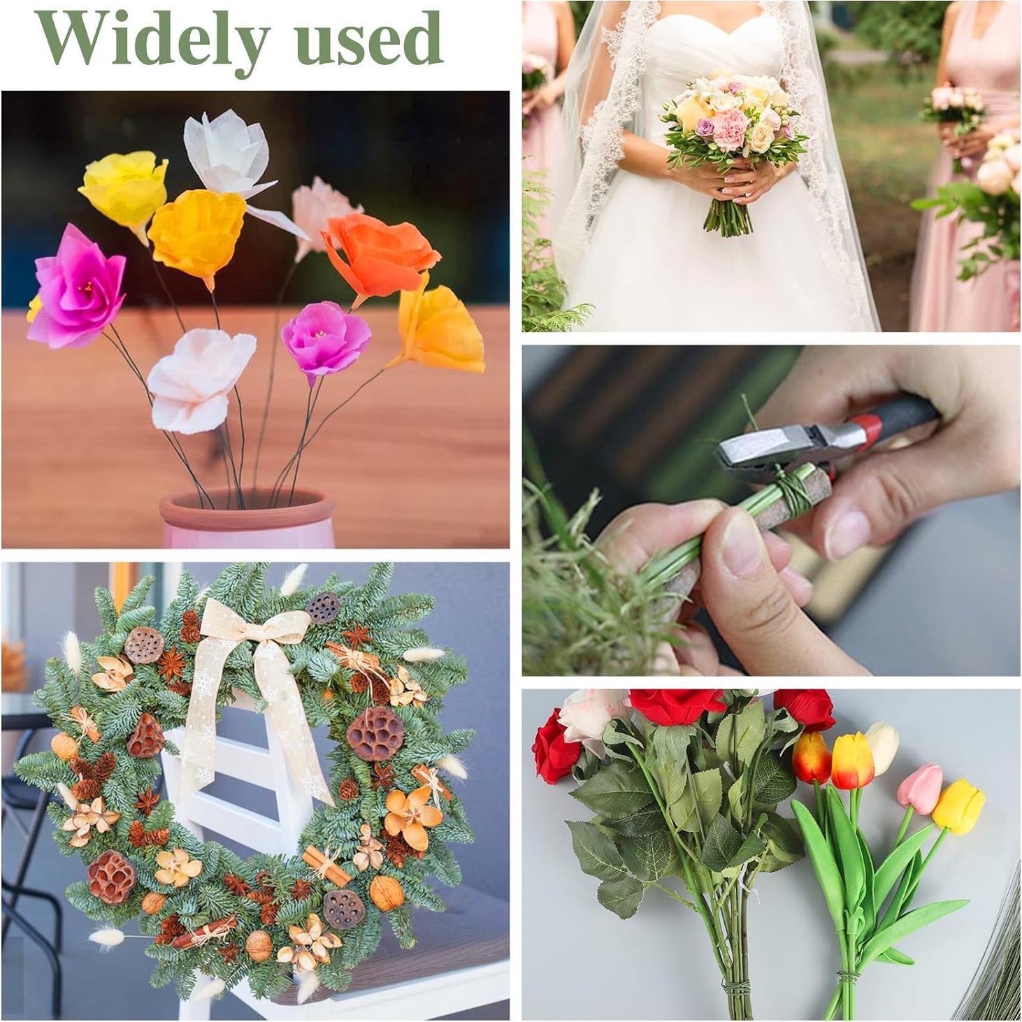 200 Alambres Florales Verdes 26 Gauge Prudiut 35.56 cm