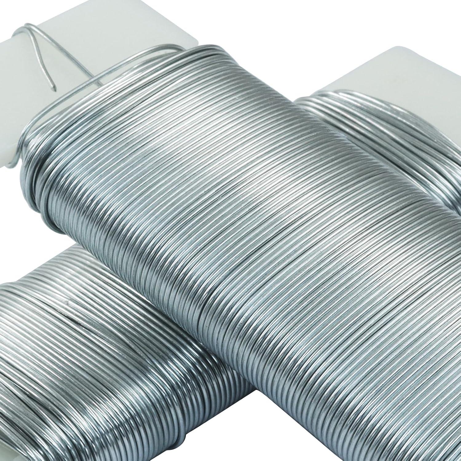 Paquete de 3 Alambres Florales Verkelly 22 Calibres Plateados 34.56m