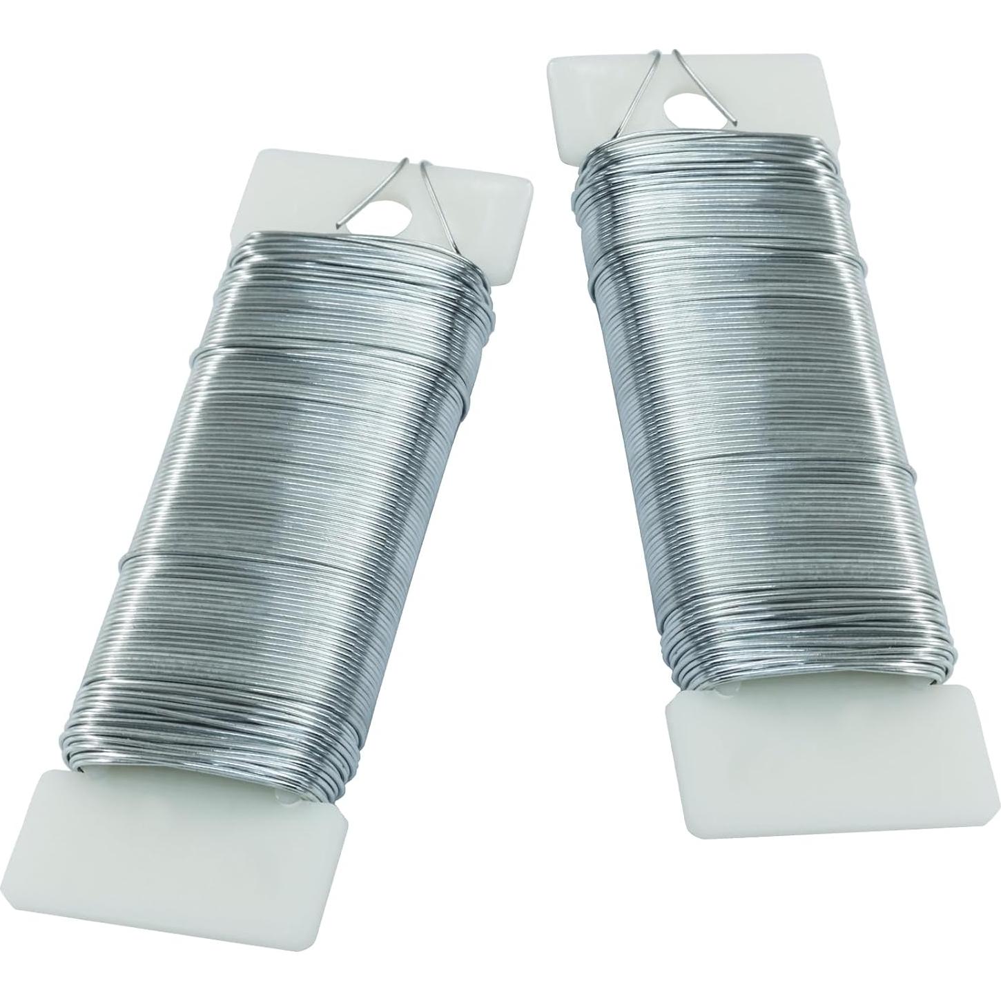 Paquete de 3 Alambres Florales Verkelly 22 Calibres Plateados 34.56m