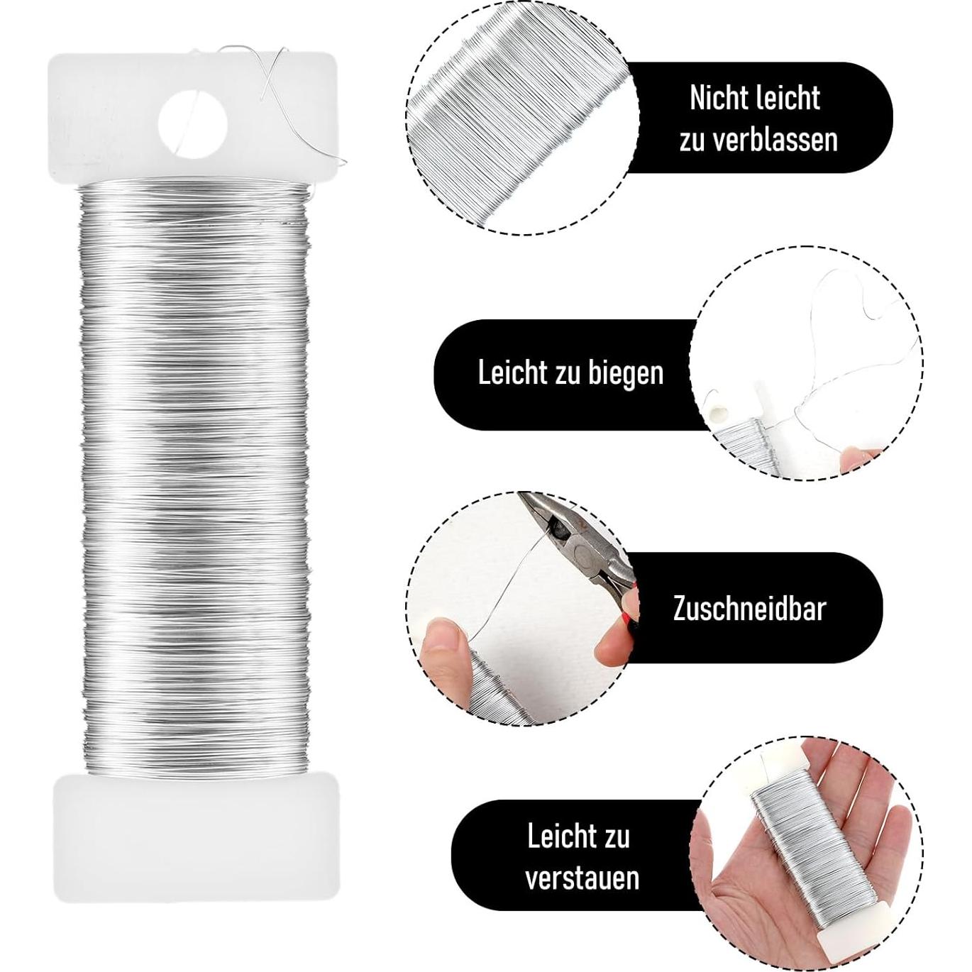 Alambre de Manualidades Ouligay 0.5mm 100m Flexible para Joyería