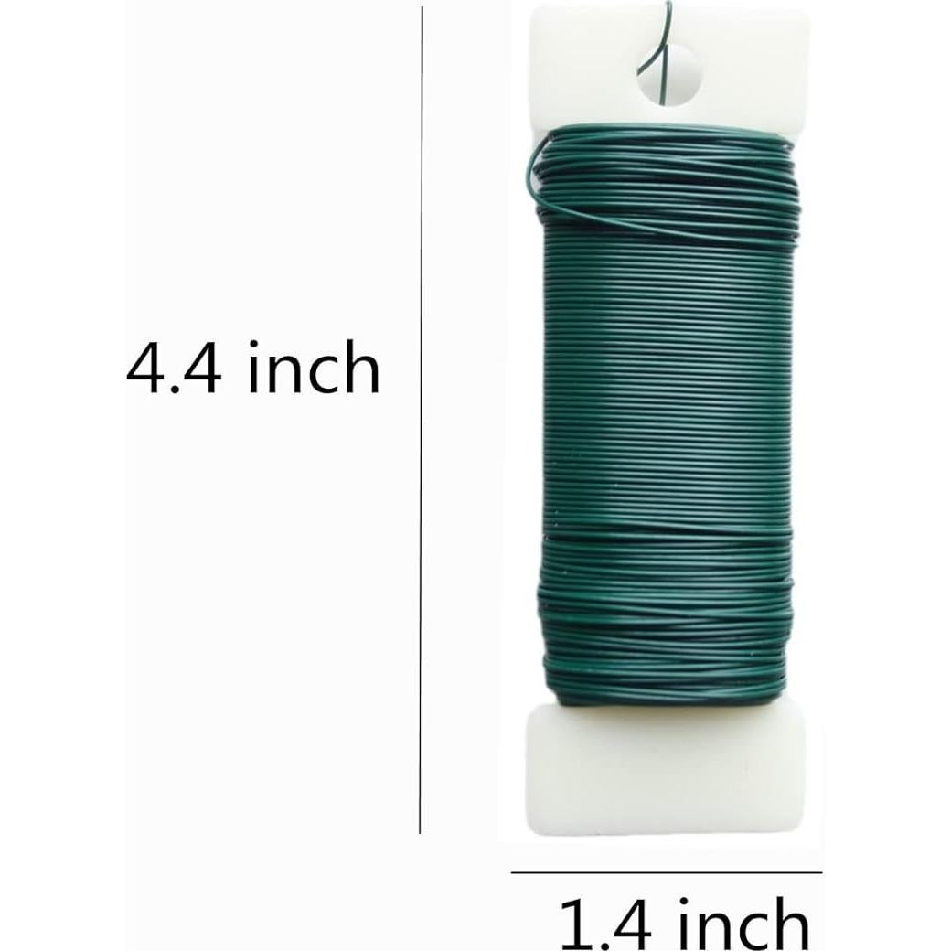 3 Rollos de Alambre Floral Verde Flexible 22 Gauge 30.18m