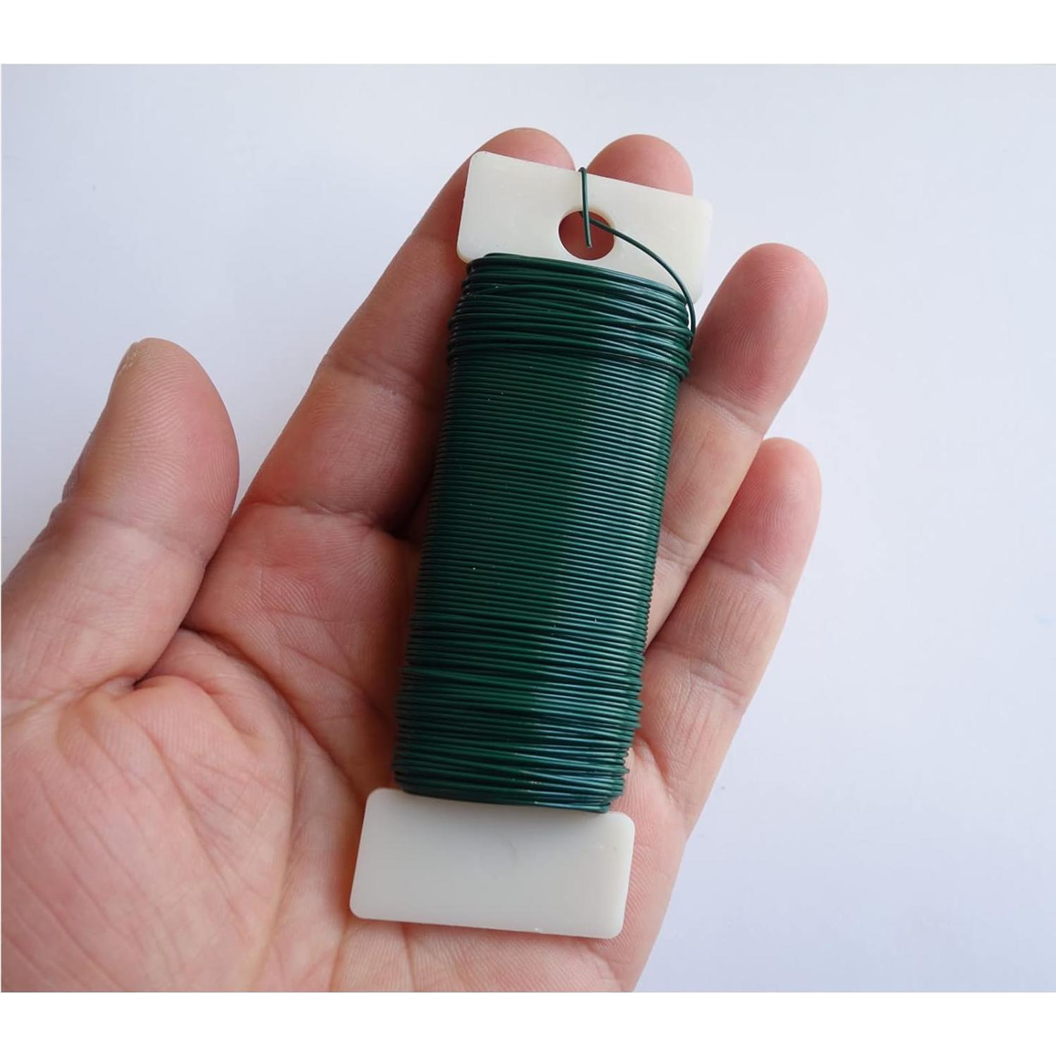 3 Rollos de Alambre Floral Verde Flexible 22 Gauge 30.18m