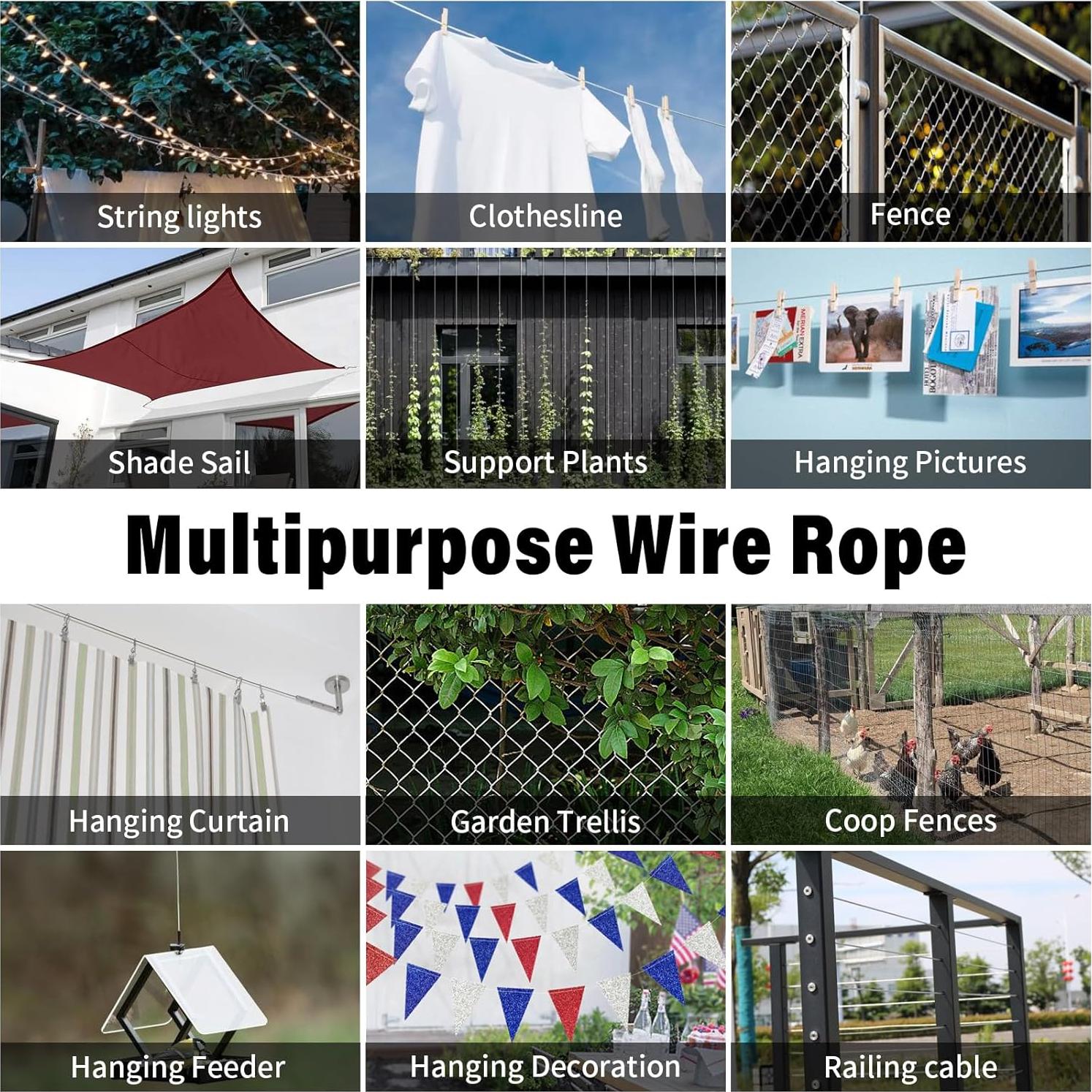 Cable de Acero Inoxidable 100m 1.6mm CELYND con 150 Manguitos