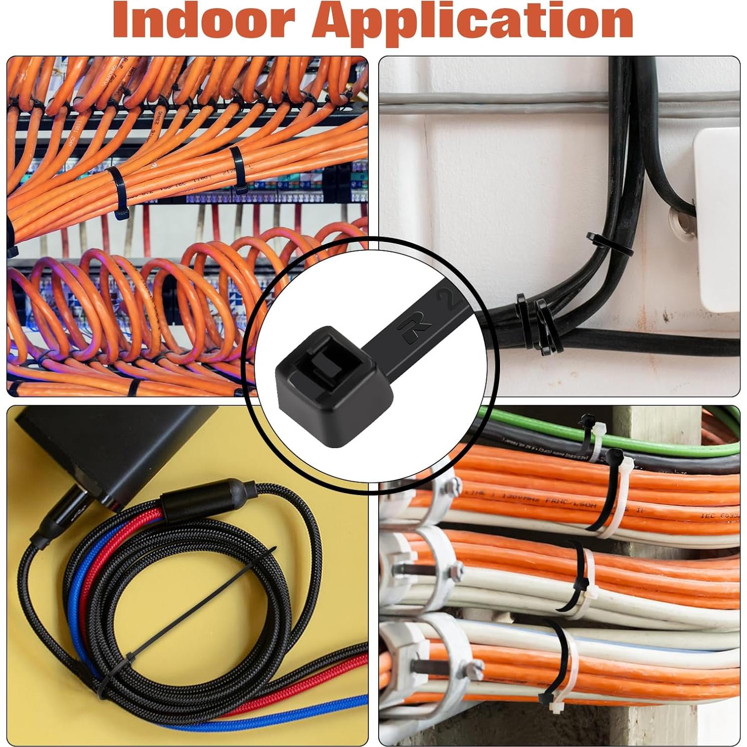 Bridas Negras de Nylon TINNIVI 1000 PCS 10" 20.41 kg