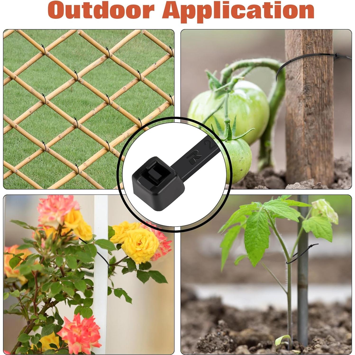 Bridas Negras de Nylon TINNIVI 1000 PCS 10" 20.41 kg