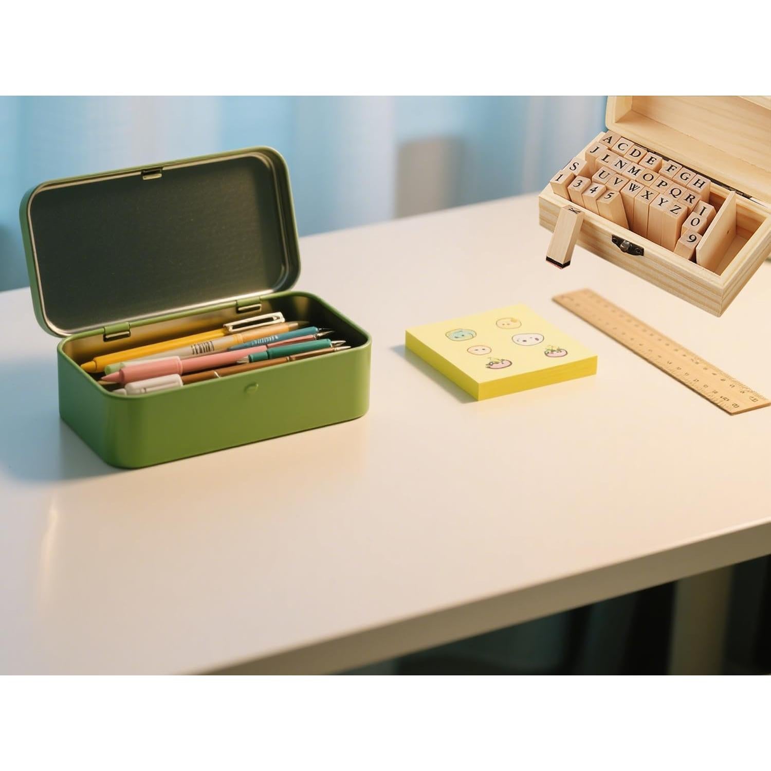 Set de Sellos de Goma de Madera 36 Pcs Alfabeto y Números