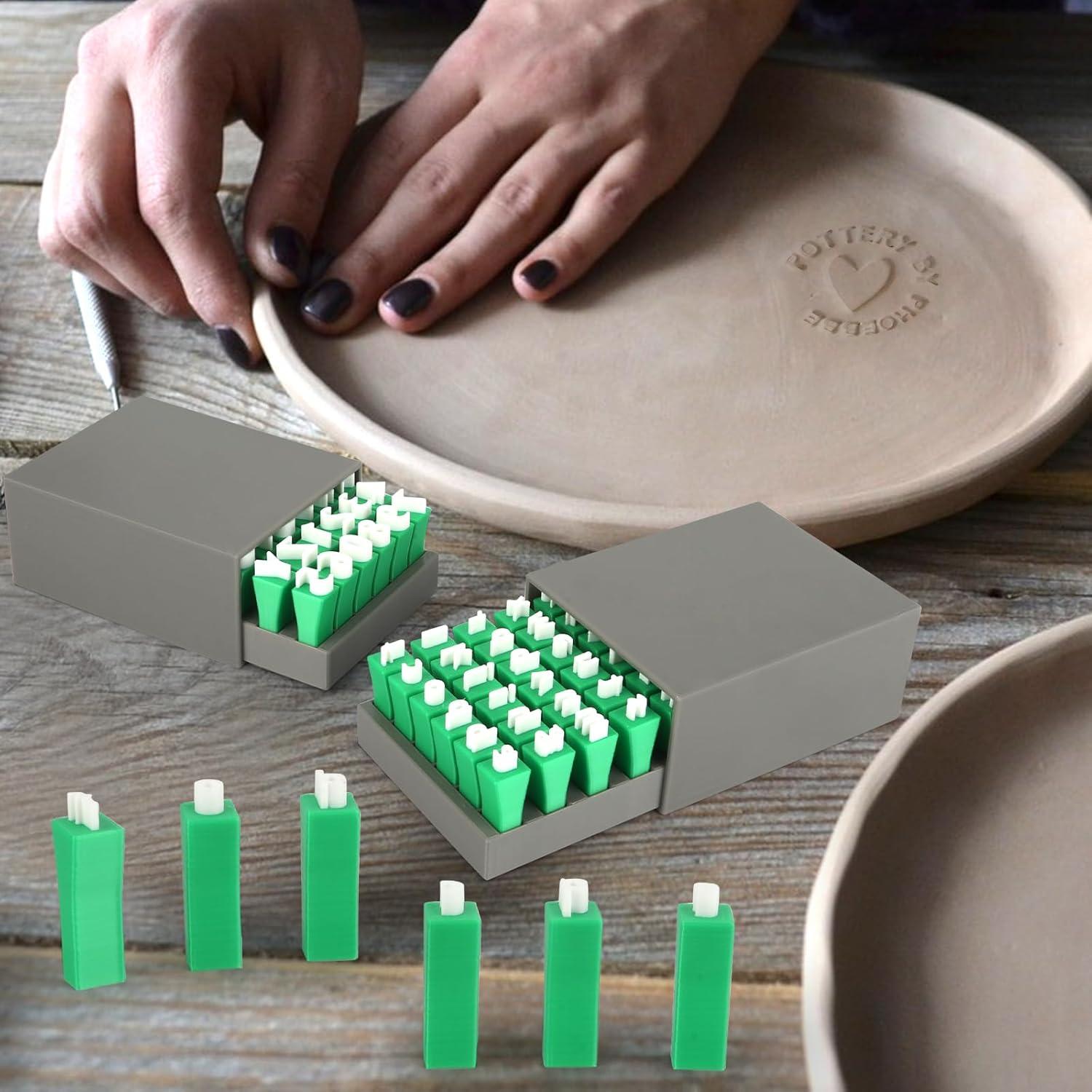 Juego de Sellos de Letras y Números Denwwico 74PCS para Arcilla