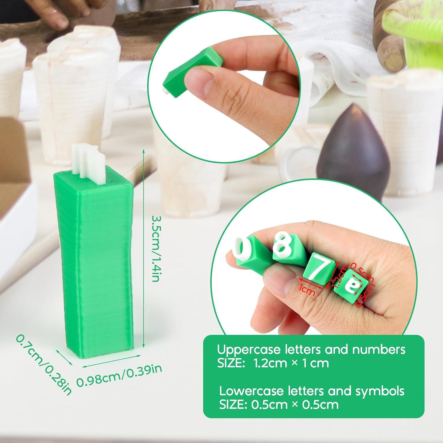 Juego de Sellos de Letras y Números Denwwico 74PCS para Arcilla