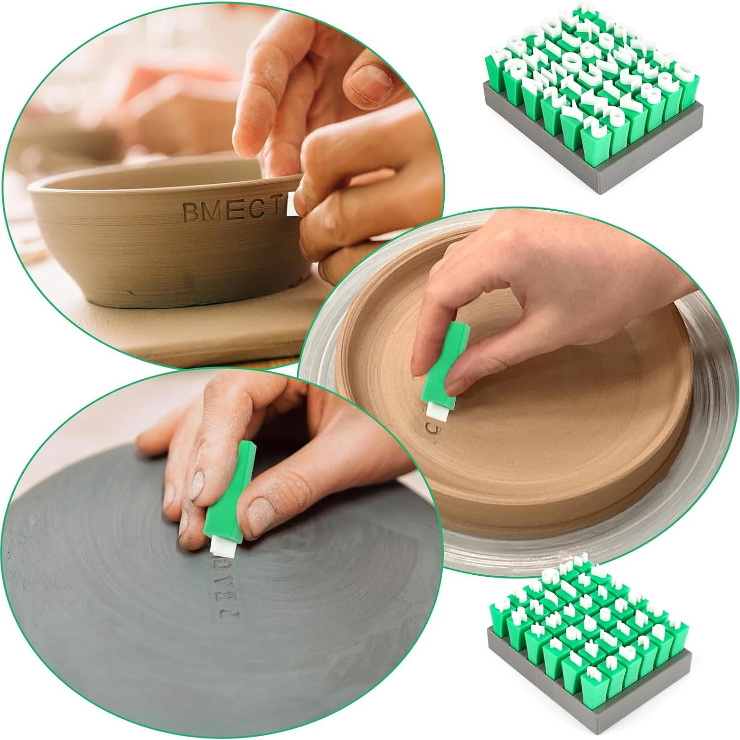 Juego de Sellos de Letras y Números Denwwico 74PCS para Arcilla