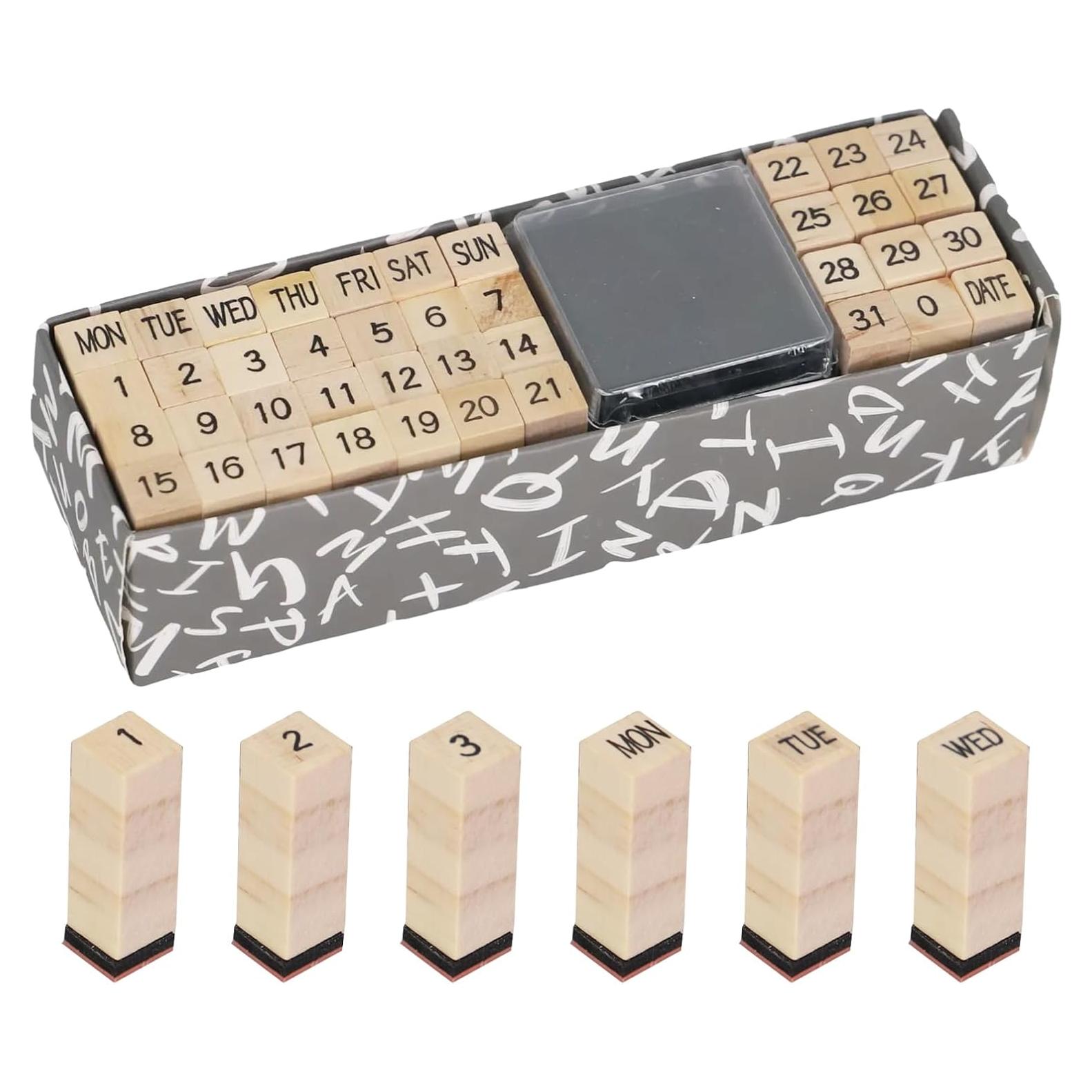 Juego de Sellos Alfabéticos Koqye - 40 Piezas de Madera