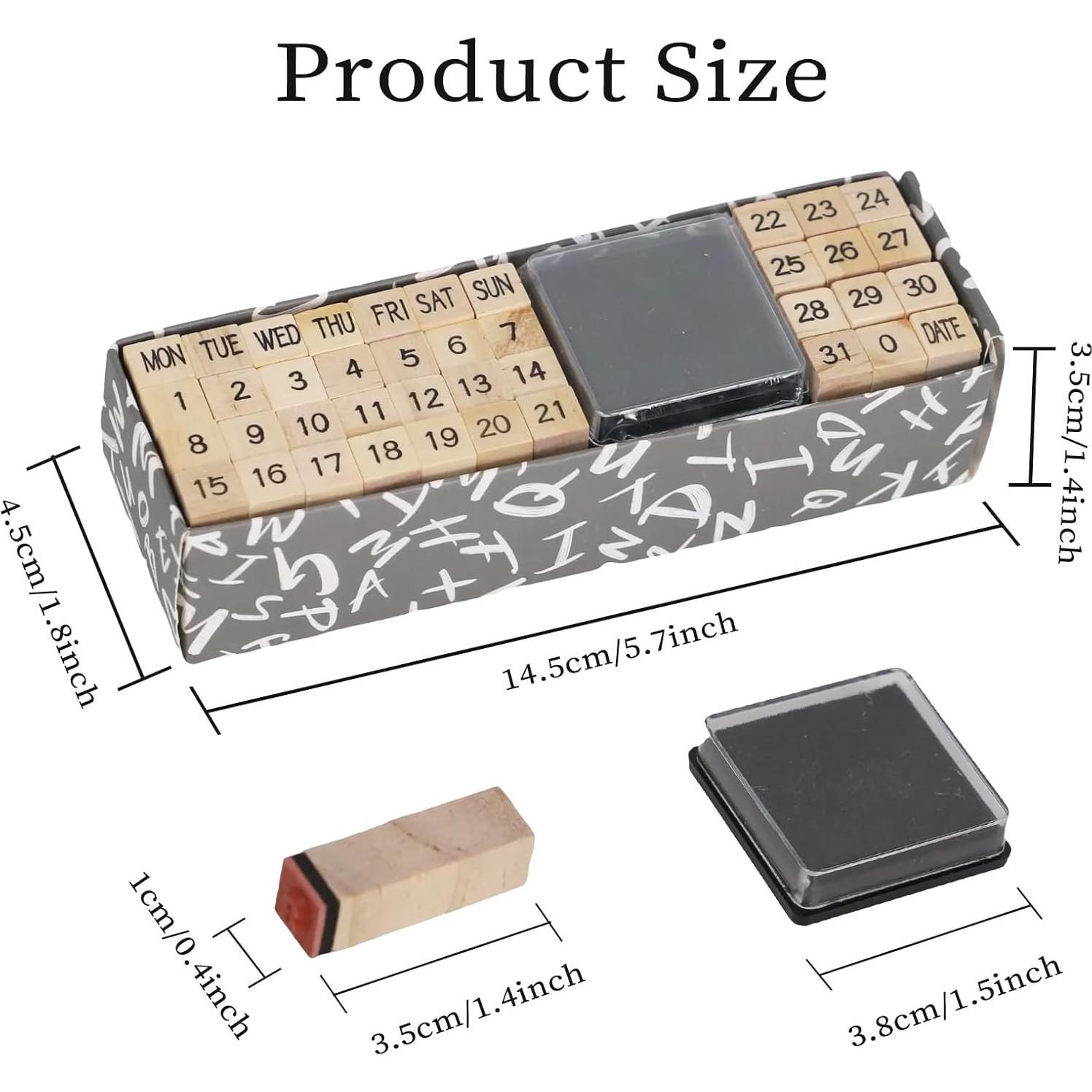Juego de Sellos Alfabéticos Koqye - 40 Piezas de Madera