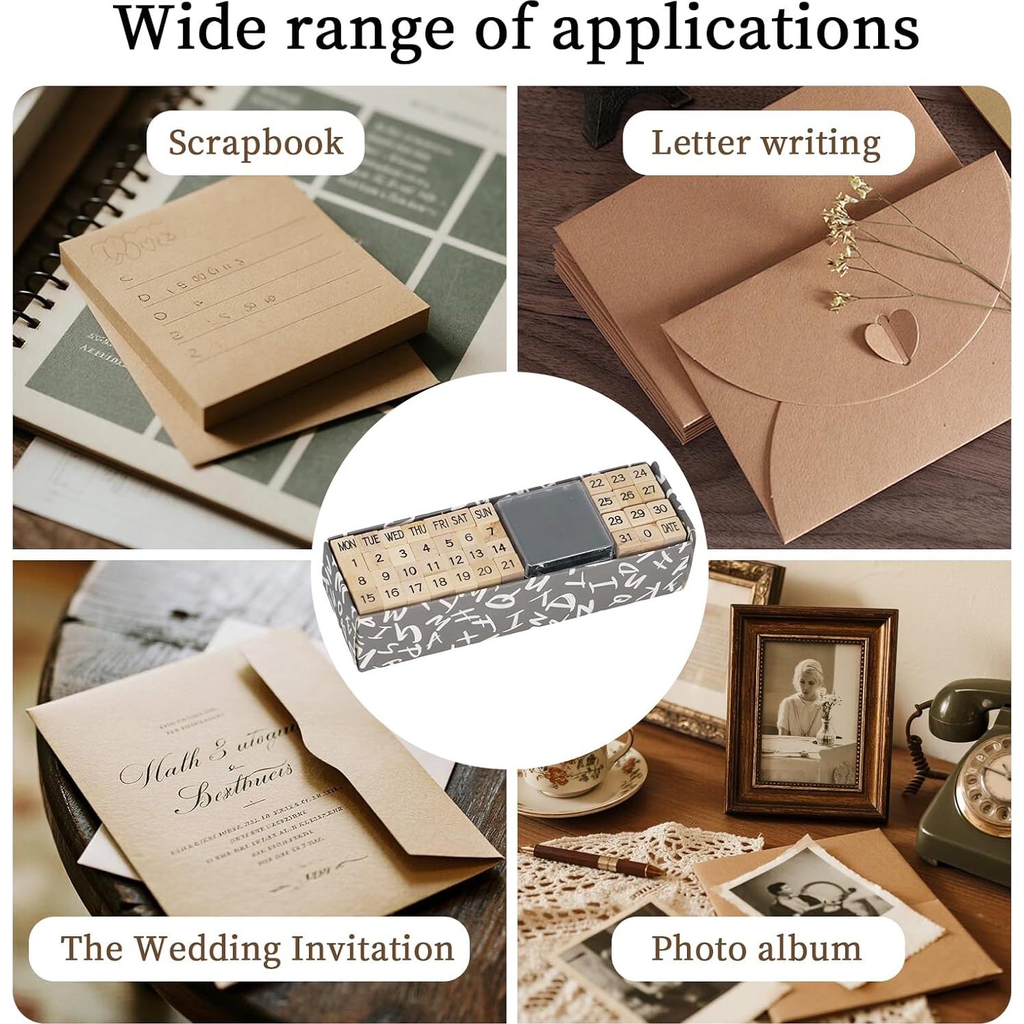 Juego de Sellos Alfabéticos Koqye - 40 Piezas de Madera