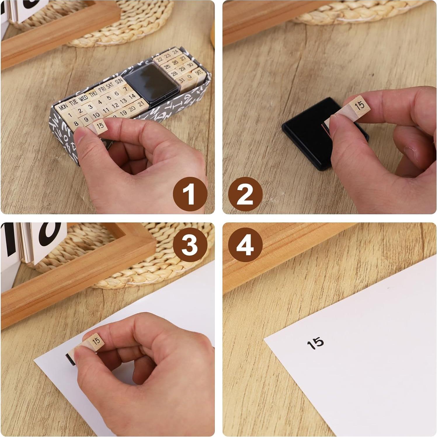 Juego de Sellos Alfabéticos Koqye - 40 Piezas de Madera