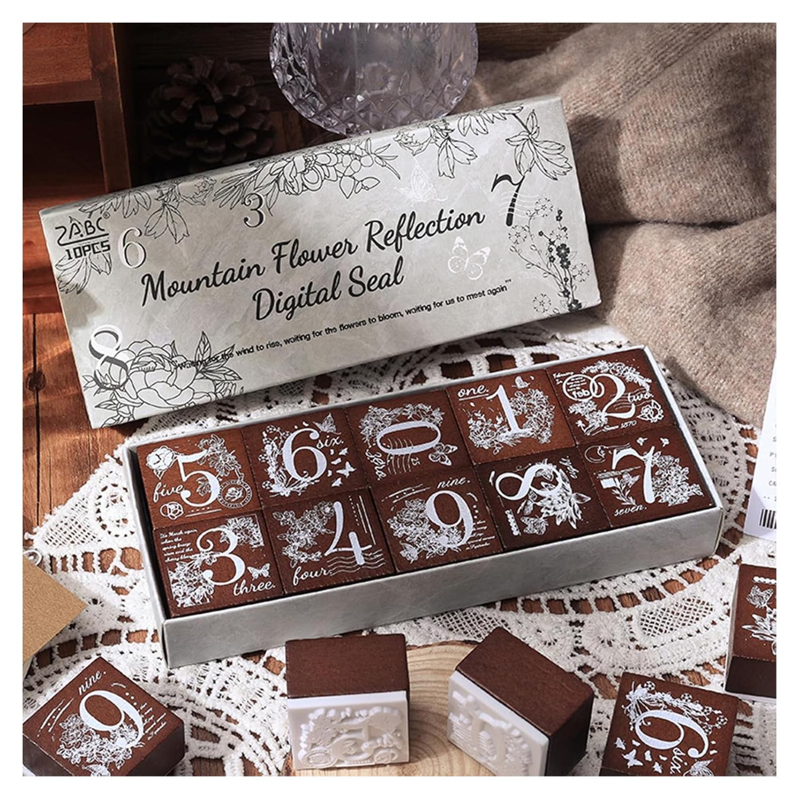 Juego de Sellos de Madera SIBLYMONA - 8 Piezas Fases Lunares