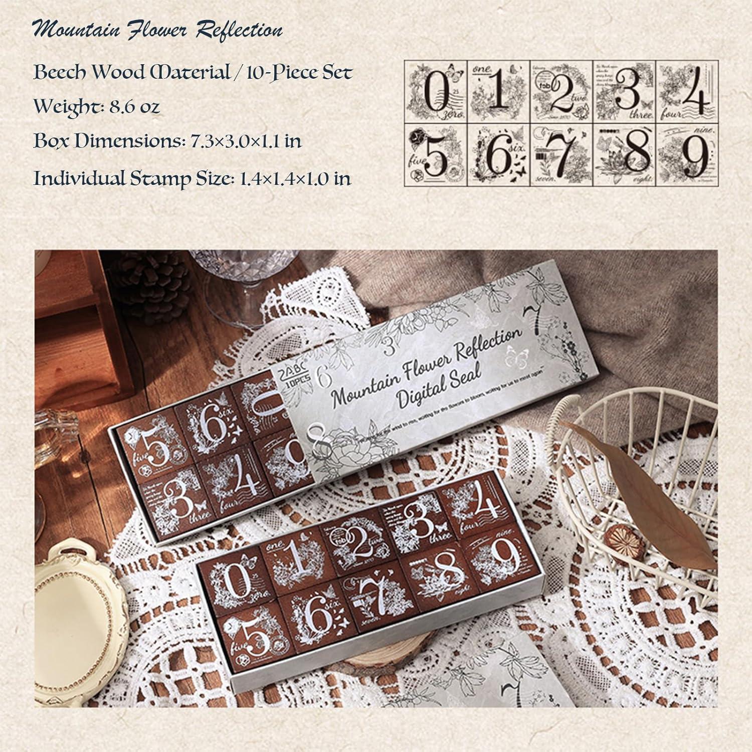 Juego de Sellos de Madera SIBLYMONA - 8 Piezas Fases Lunares