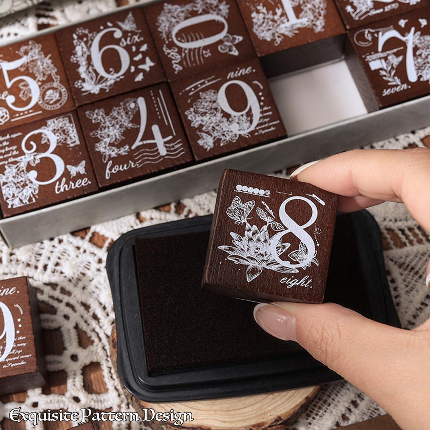 Juego de Sellos de Madera SIBLYMONA - 8 Piezas Fases Lunares