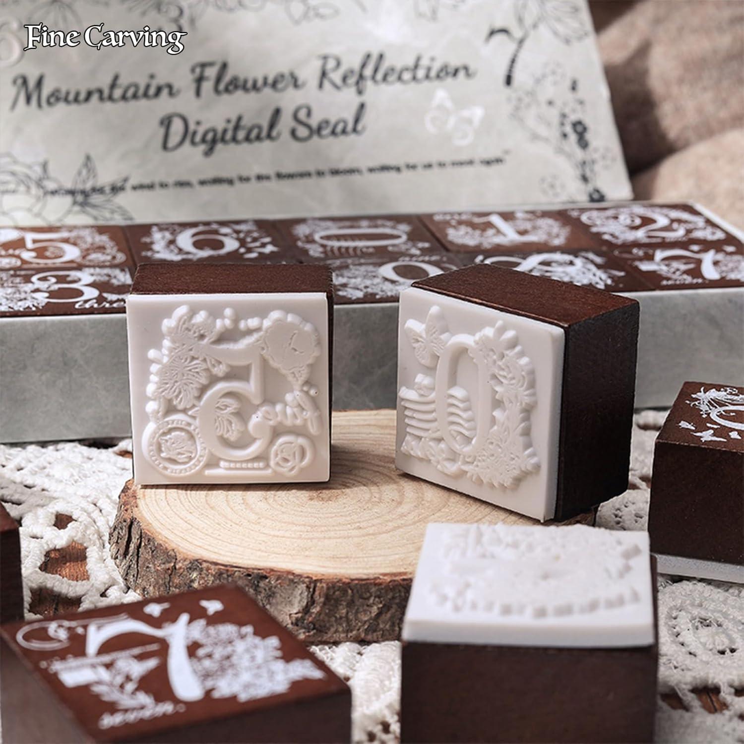 Juego de Sellos de Madera SIBLYMONA - 8 Piezas Fases Lunares