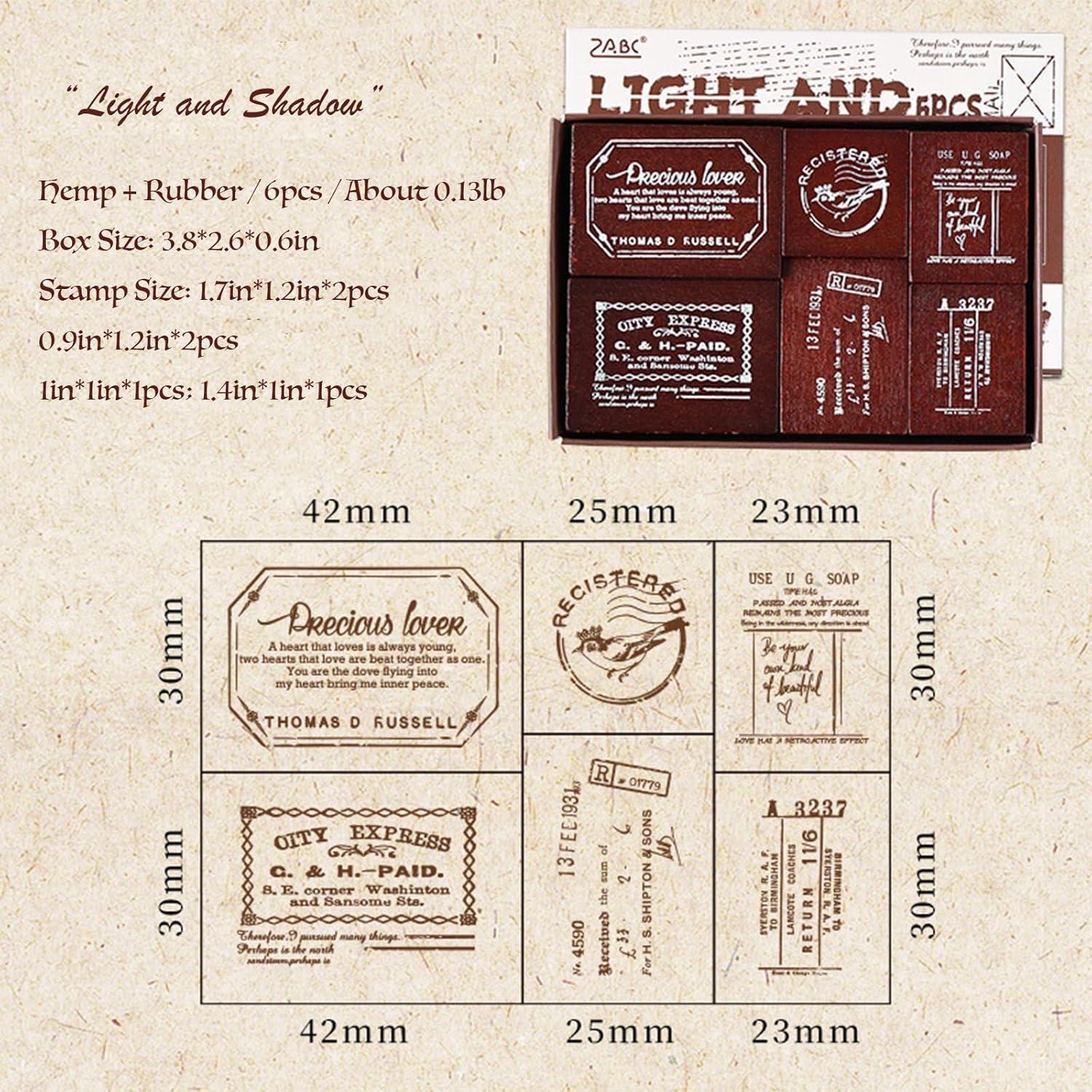 Set de 6 Sellos de Madera y Goma SIBLYMONA para Manualidades