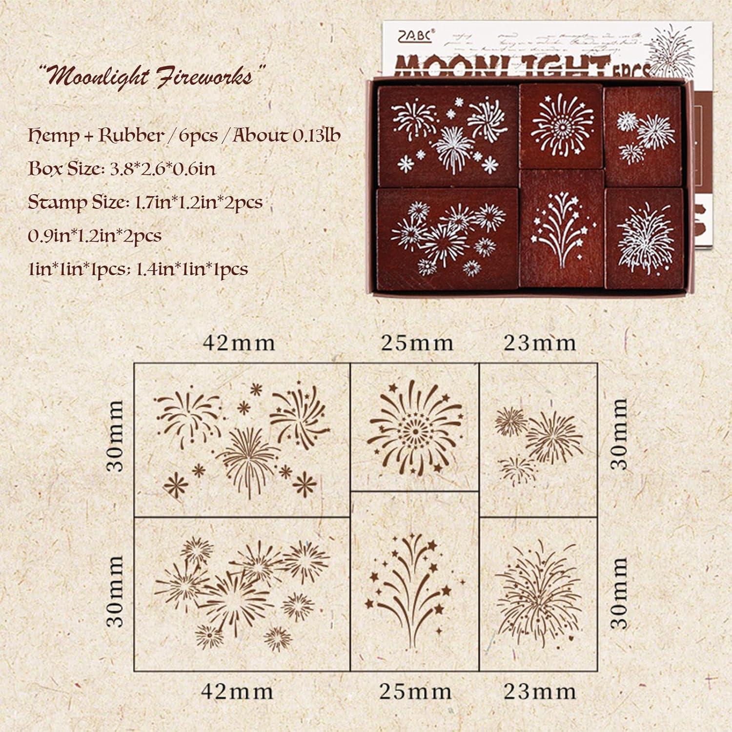 Set de 6 Sellos de Madera y Goma SIBLYMONA para Manualidades