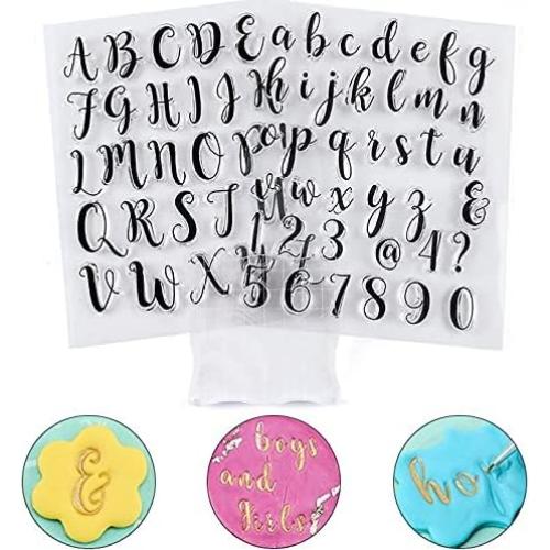 Juego de Sellos para Pasteles RJUN - Letras y Números 9 Piezas