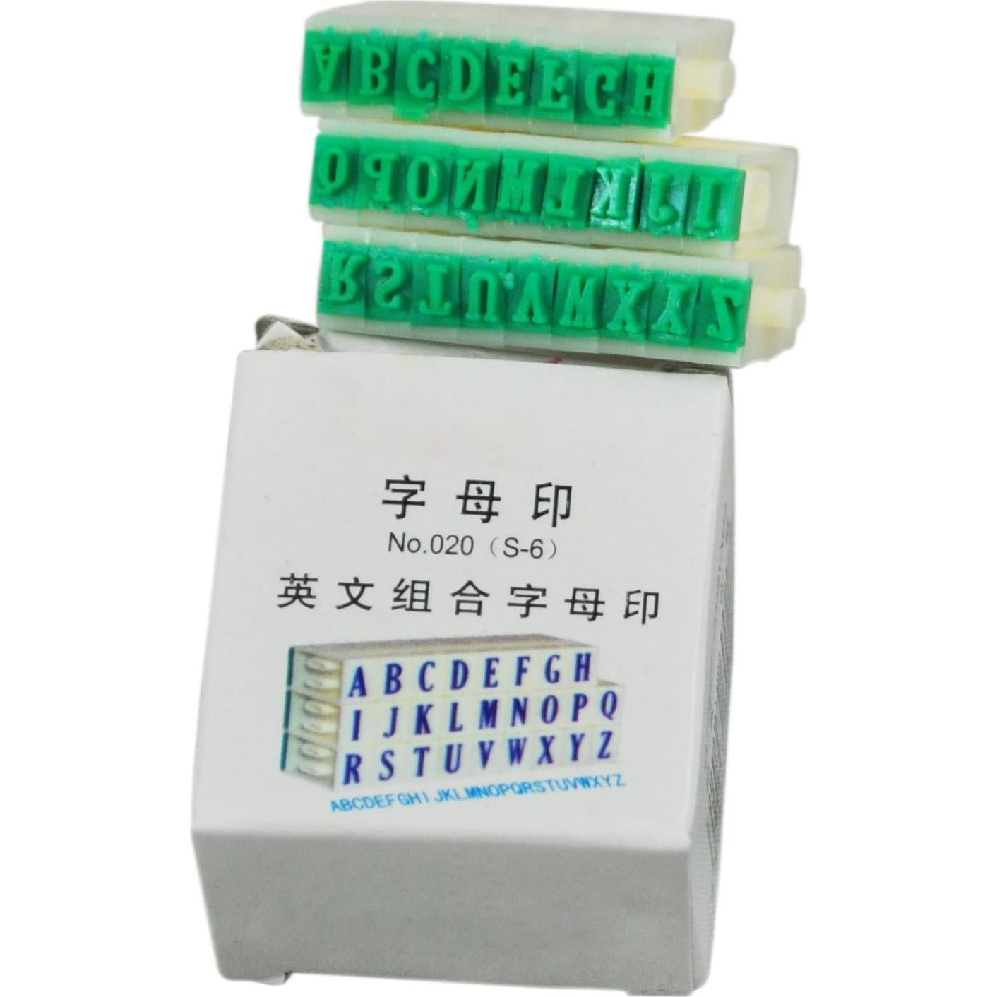 Juego de Sellos de Alfabeto uxcell 26 Letras Verde 5x3mm