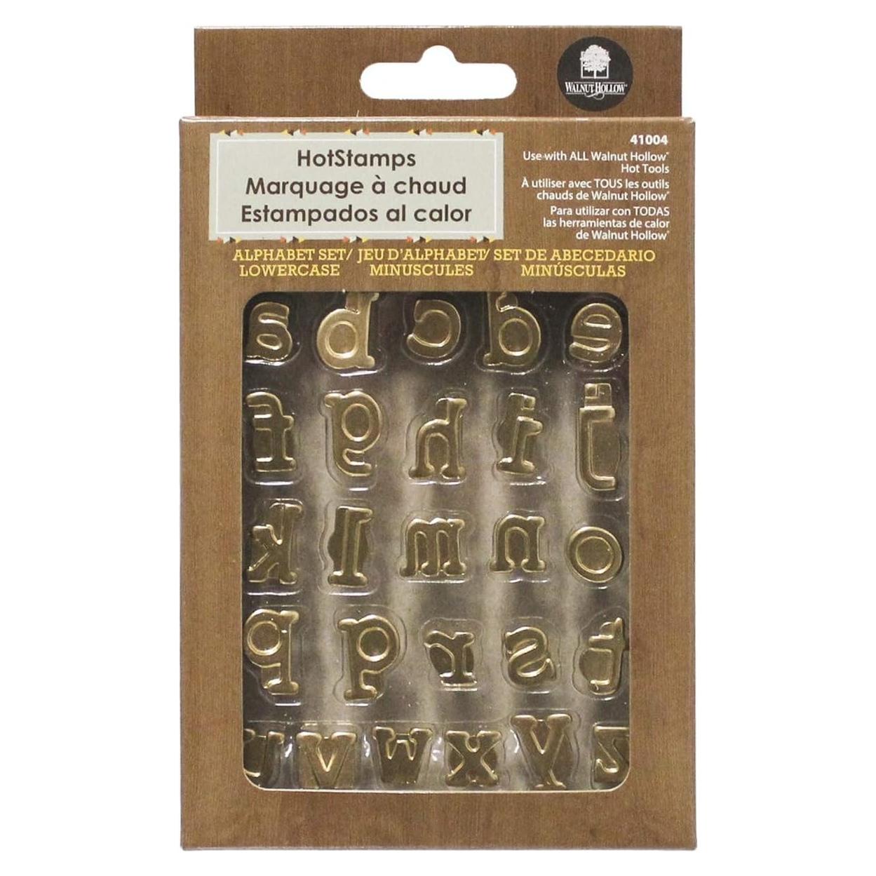 Juego de Sellos Calientes Walnut Hollow Alfabeto Minúsculas 26 Piezas