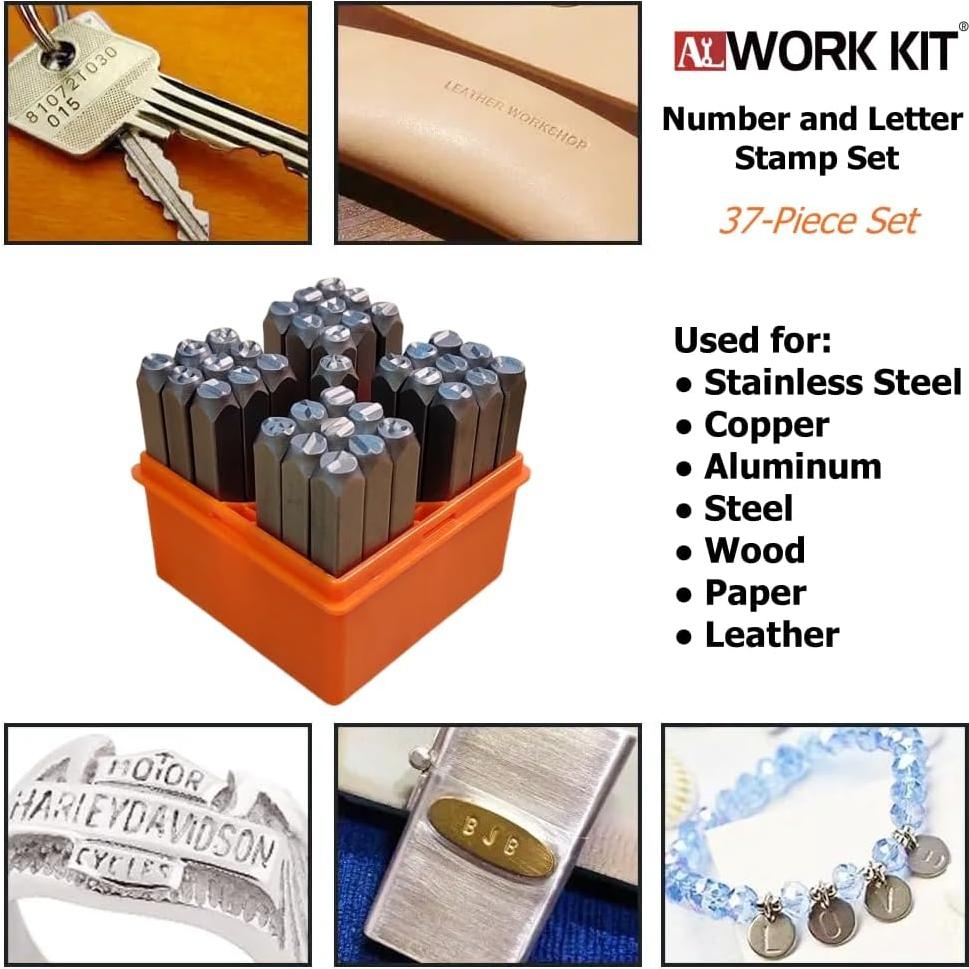 Kit de Sellos de Números y Letras ALWORKKIT 37 Piezas 6mm