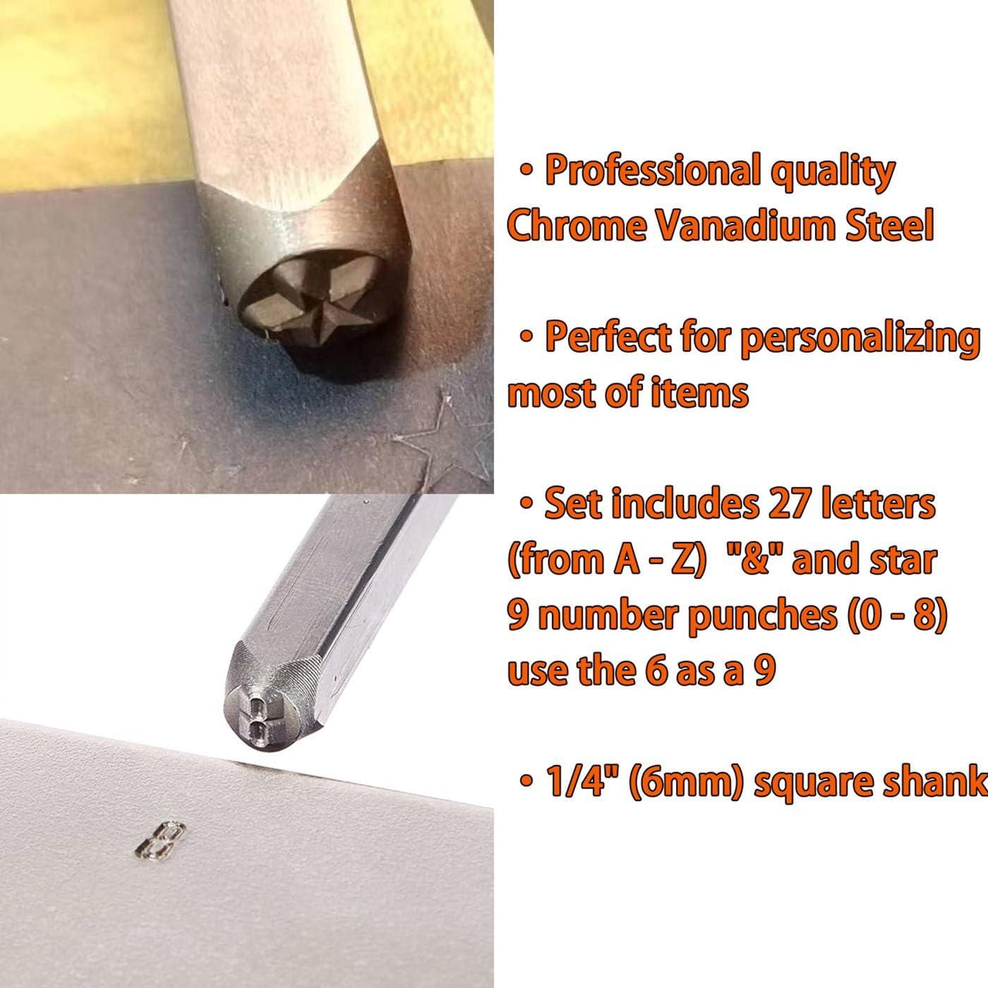 Kit de Sellos de Números y Letras ALWORKKIT 37 Piezas 6mm