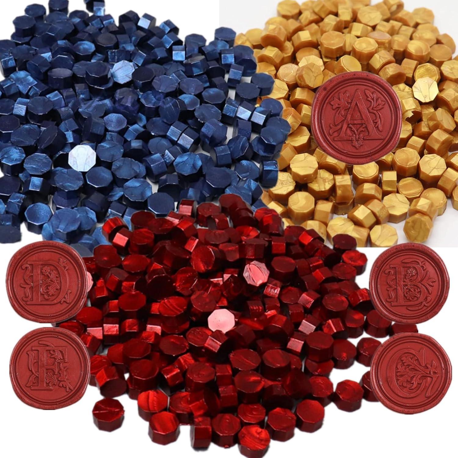 Kit de Sello de Cera ONWPR con 300 Perlas y Pluma Dorada