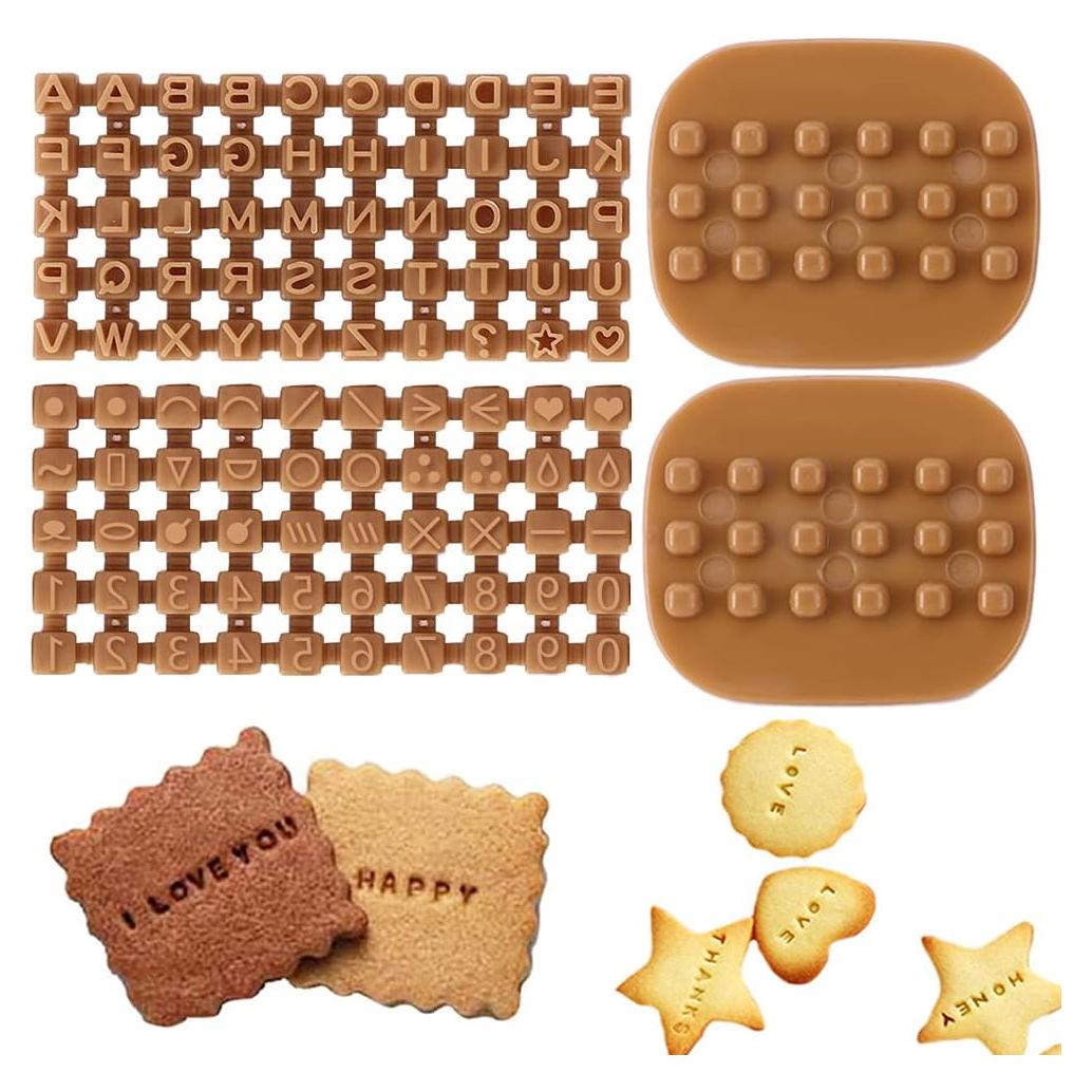 Cortadores de Galletas de Letras y Números Alladaga - 100 Piezas