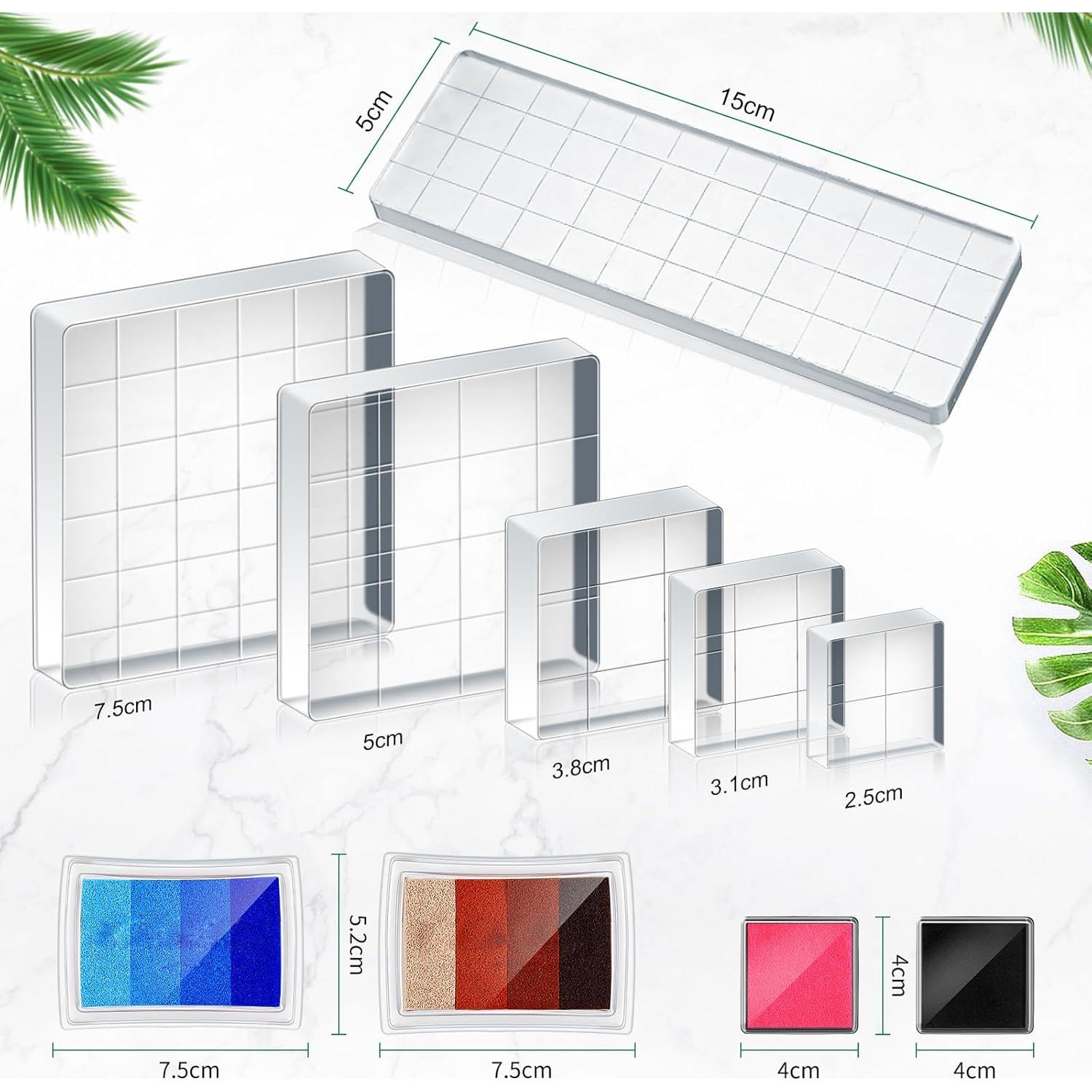 Zonon Kit de 22 Piezas de Sellos Acrílicos y Tinta para Manualidades