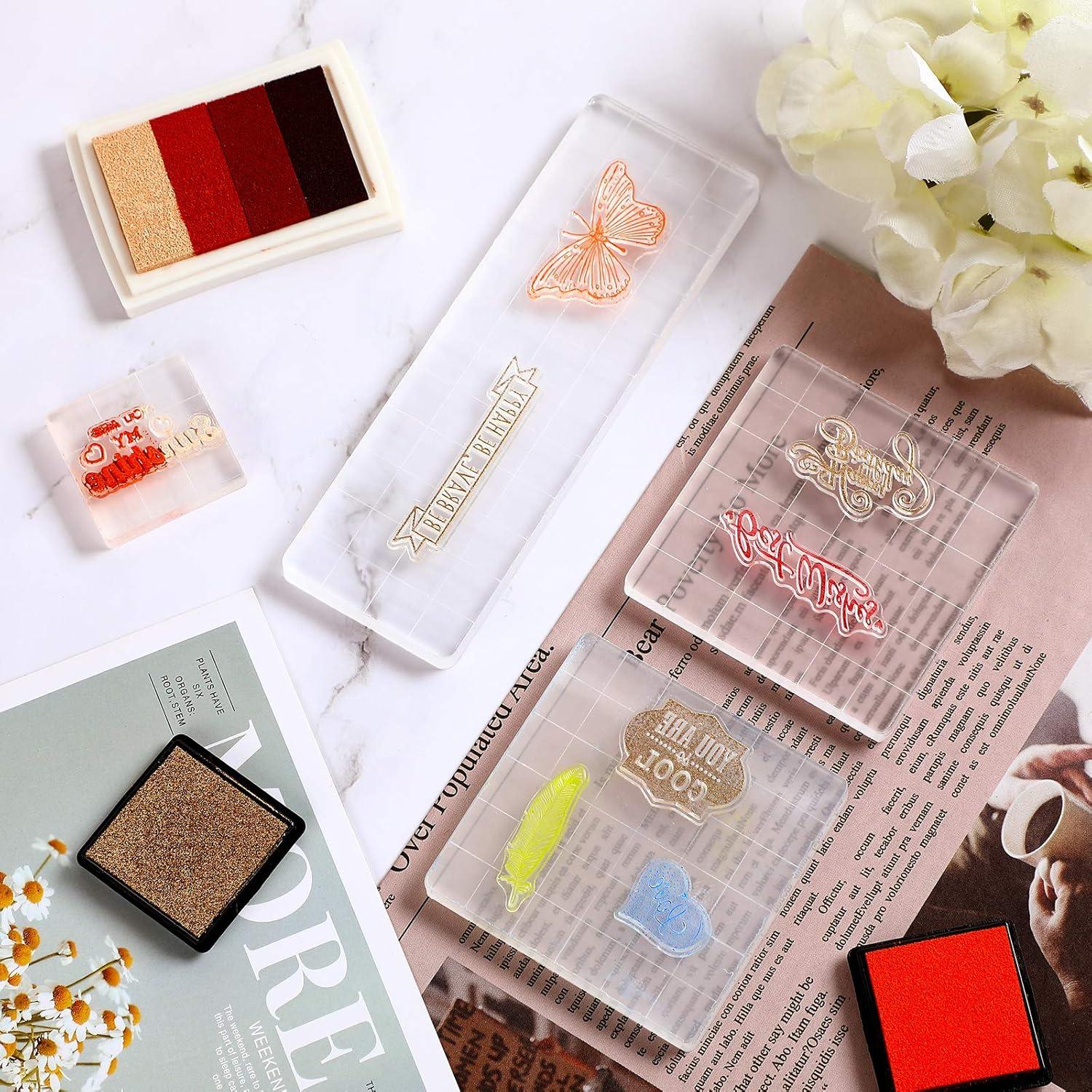 Zonon Kit de 22 Piezas de Sellos Acrílicos y Tinta para Manualidades