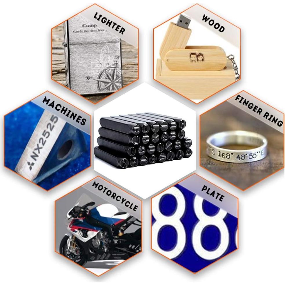 Juego de Sellos de Números y Letras Oudtinx 36 Piezas 3mm