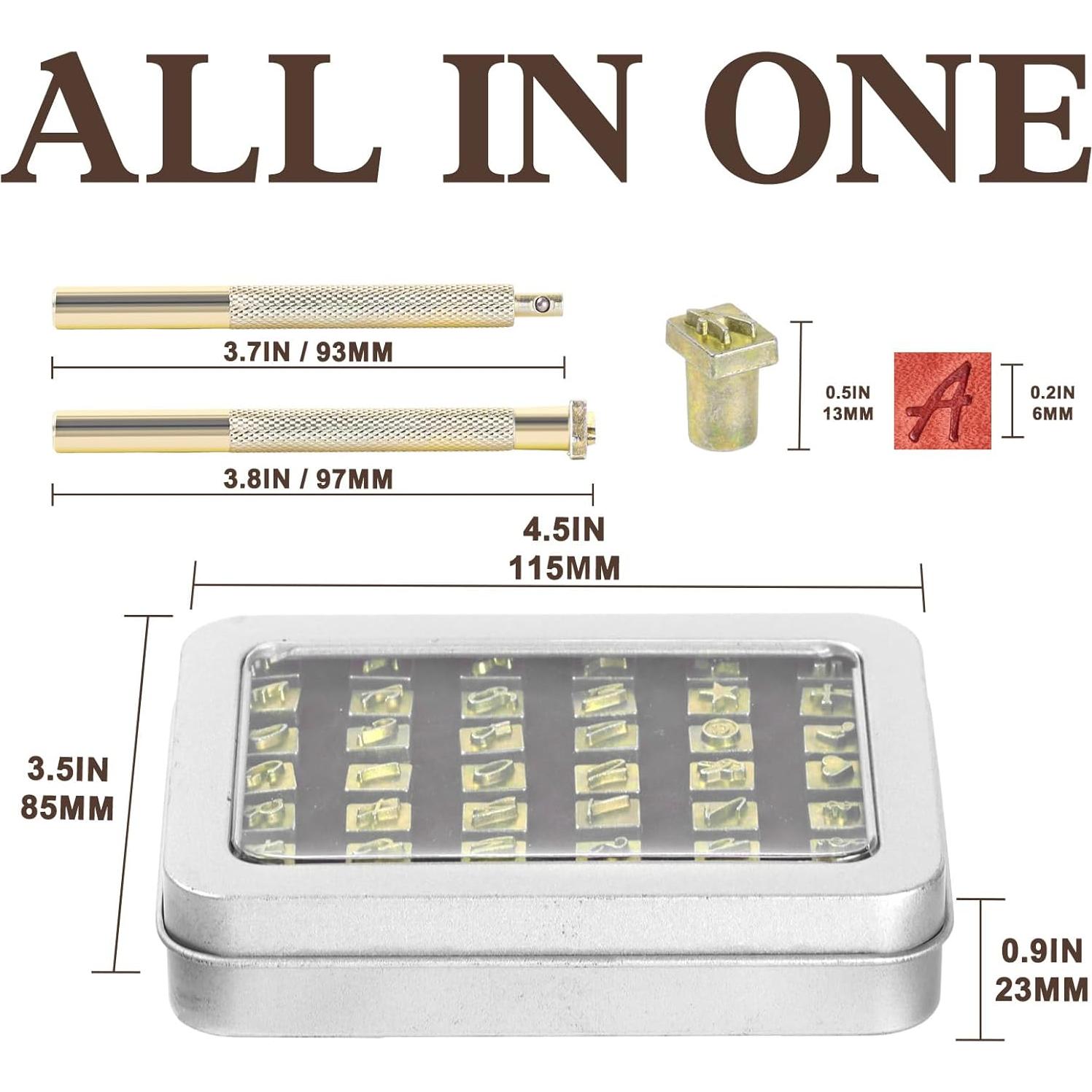 Juego de Herramientas de Estampado de Cuero BESTNULE 37pcs