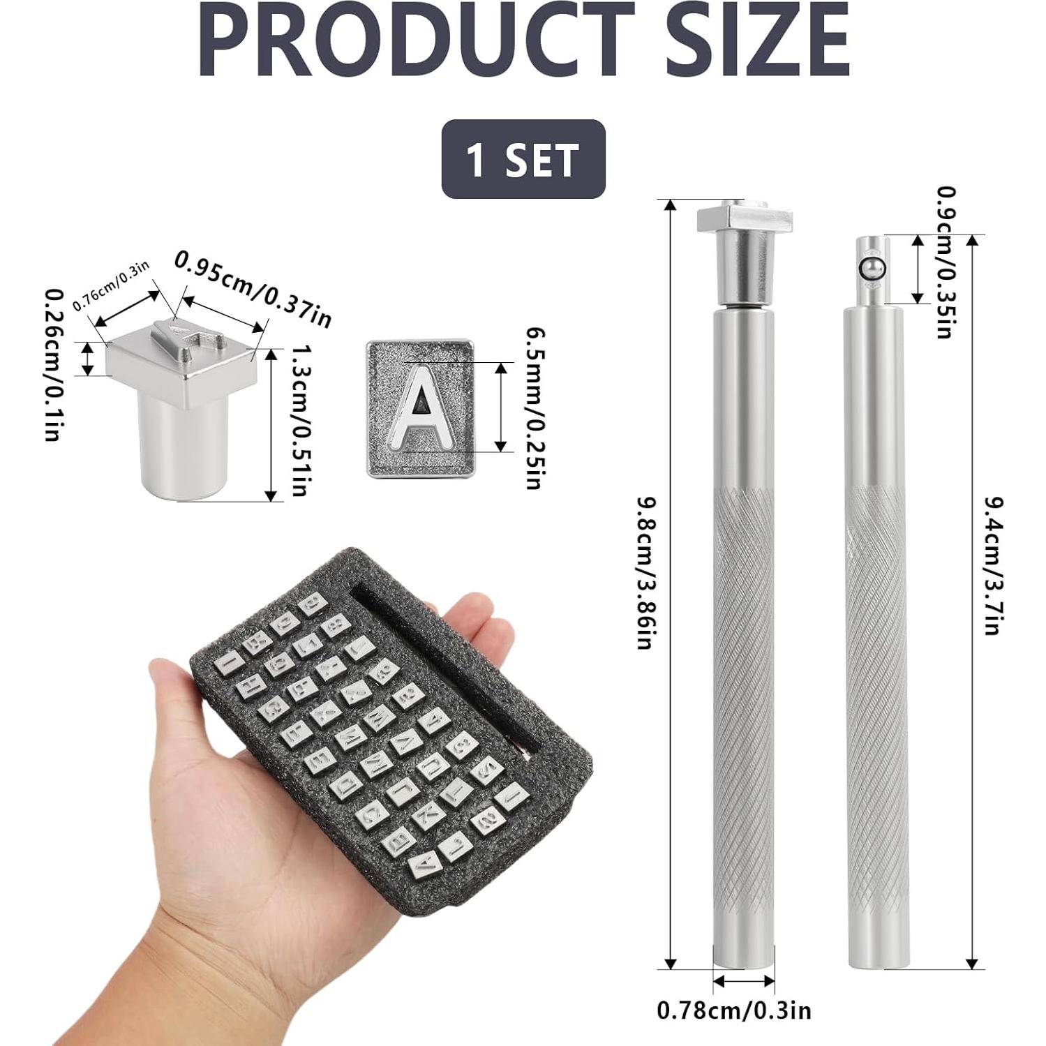 Kit de Estampado en Cuero RJLCTH - 37 Piezas, Sellos 6 mm