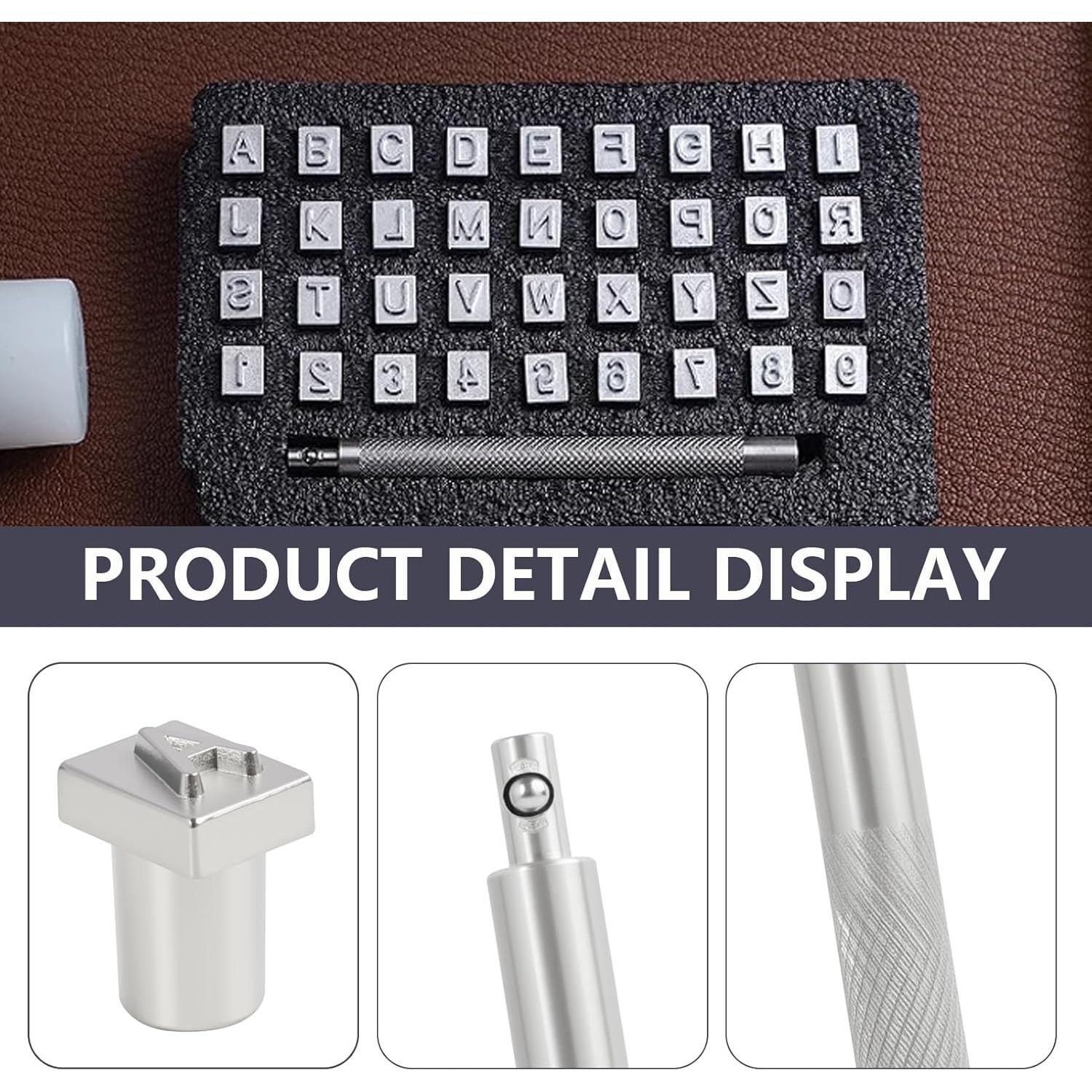 Kit de Estampado en Cuero RJLCTH - 37 Piezas, Sellos 6 mm