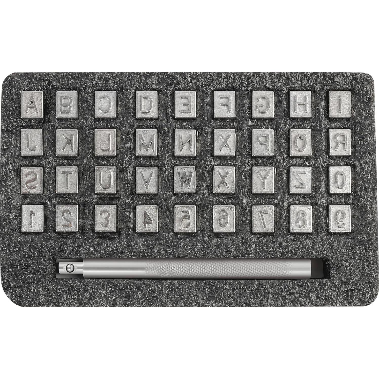 Kit de Estampado en Cuero RJLCTH - 37 Piezas, Sellos 6 mm