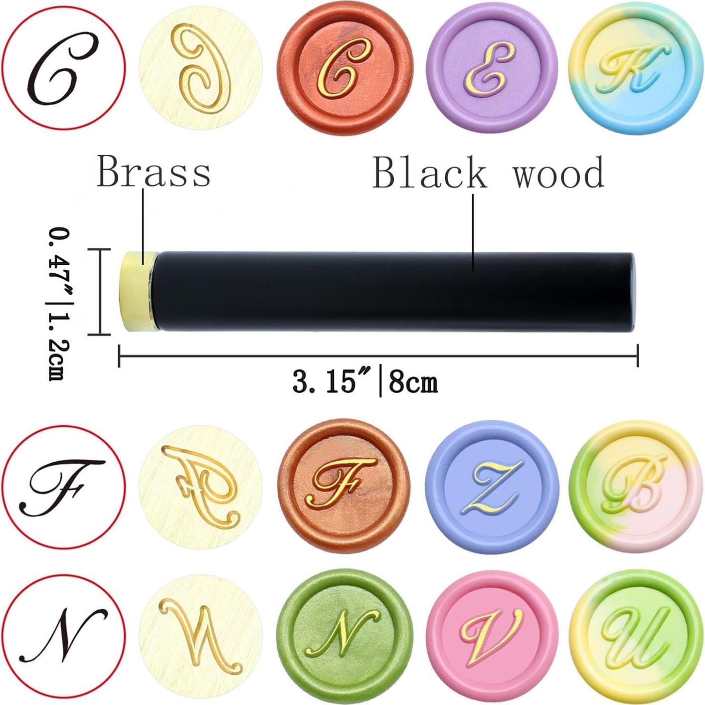 Juego de Sellos de Cera Letras A-Z SGZY-AMZ 26 Piezas 12mm