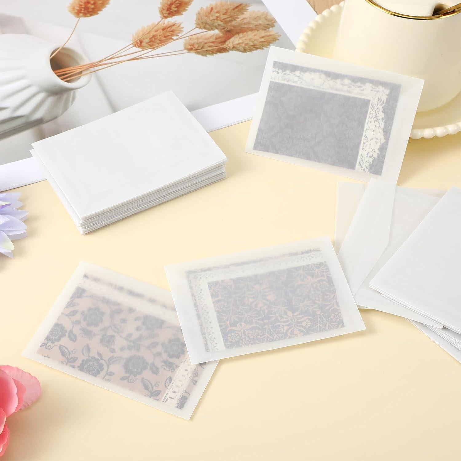 100 Sobres Transparentes FdcZeyxior 10x7 cm para Manualidades