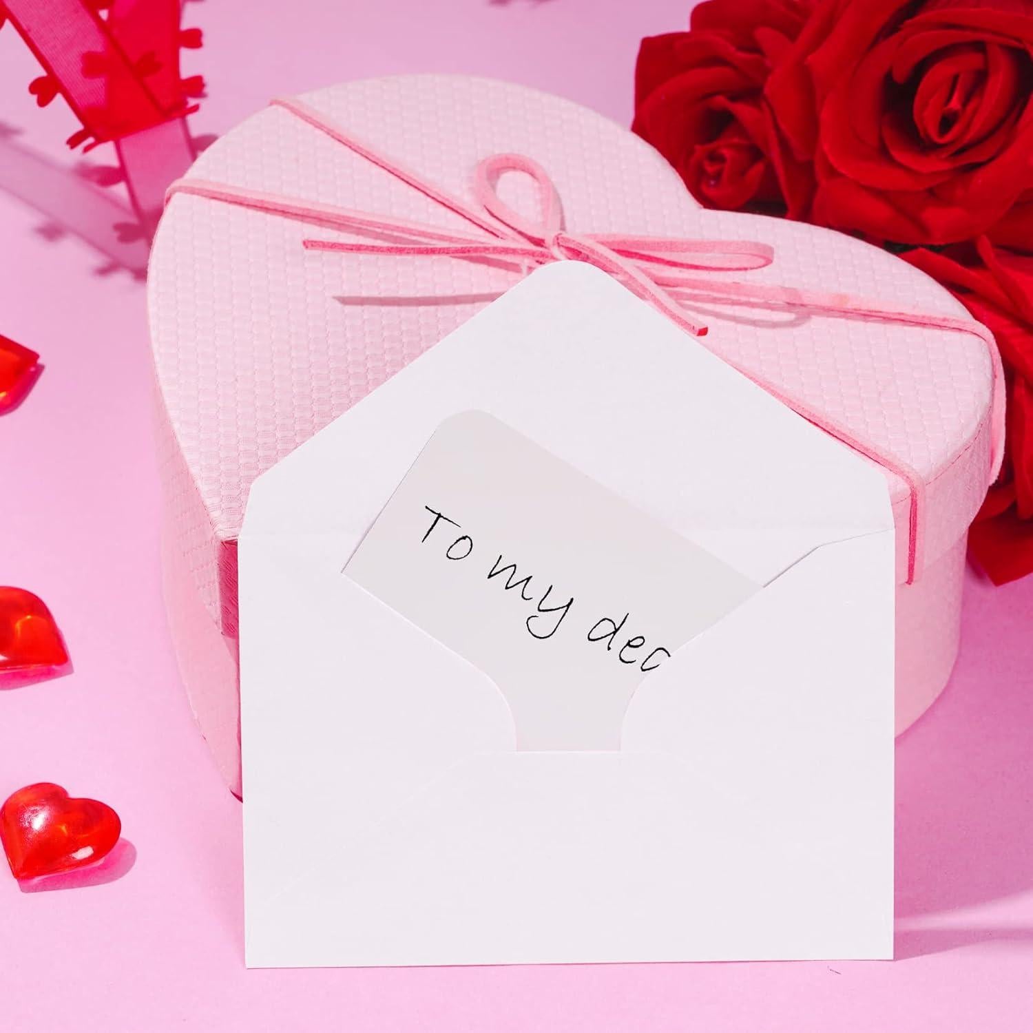 100 Sobres Blancos con Tarjetas Jiebor 10.2 x 6.9 cm