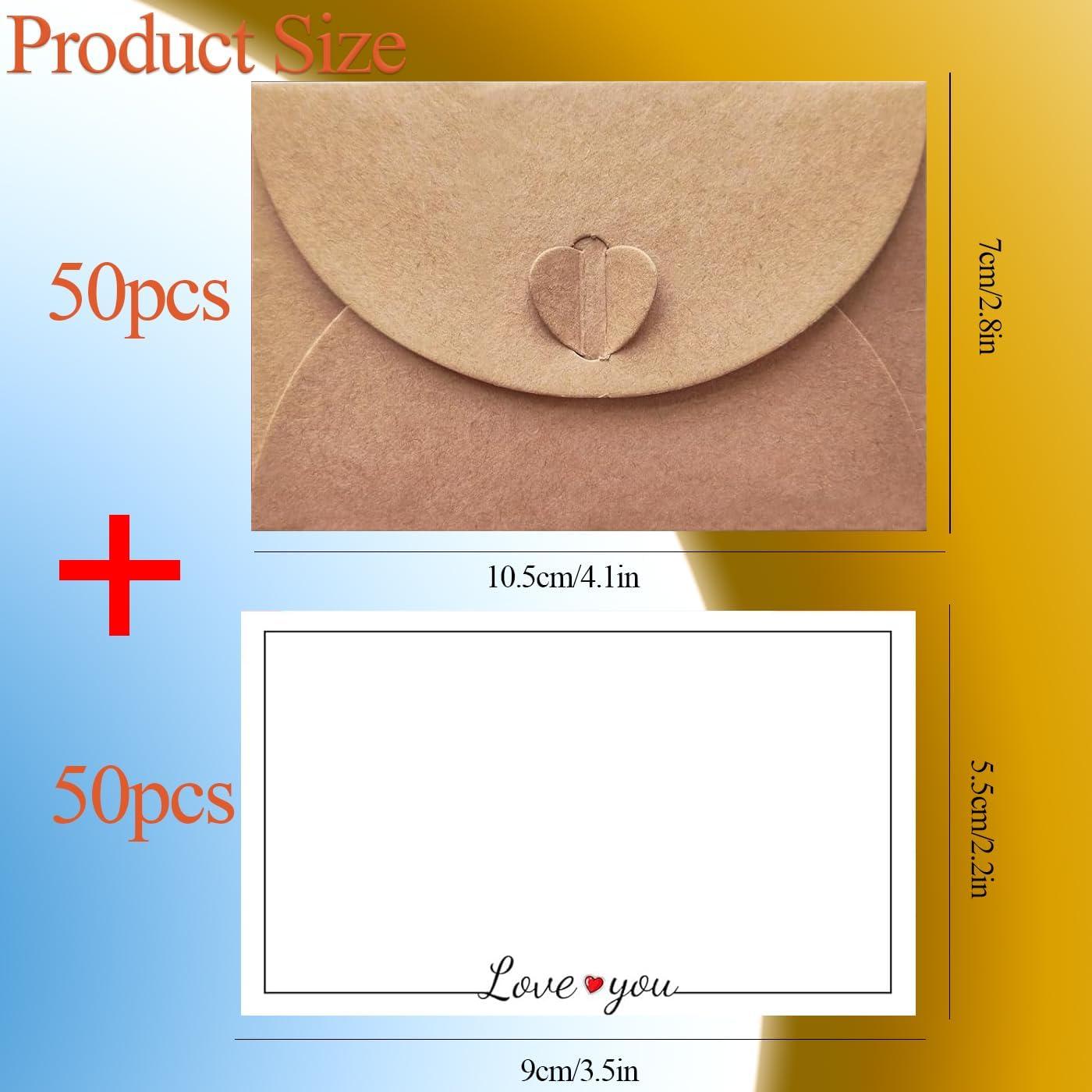 Paquete de 40 Mini Sobres Kraft con Cierre Corazón Hlmsyurx