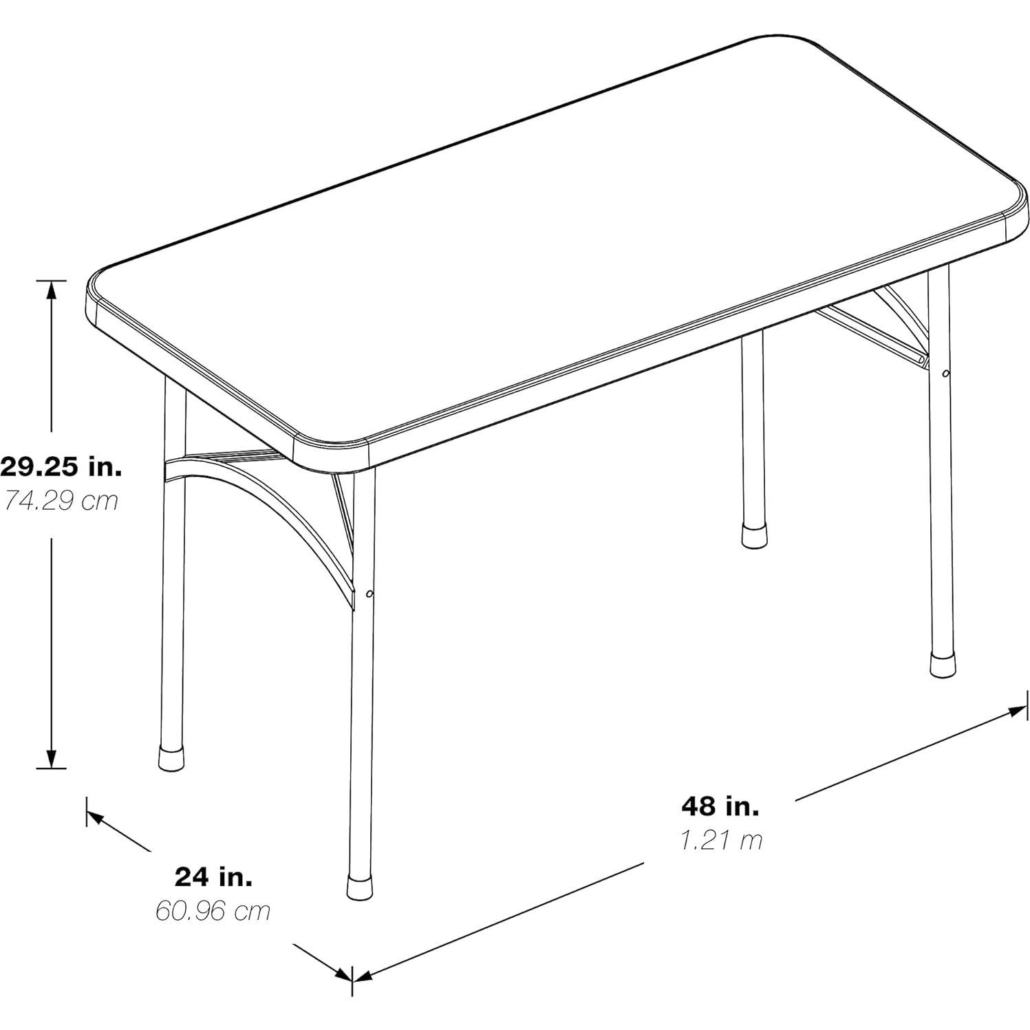Mesa Plegable Office Star de Resina 121.9x60.9 cm Gris