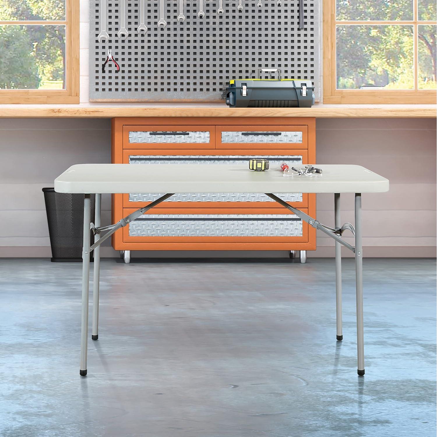 Mesa Plegable Office Star de Resina 121.9x60.9 cm Gris