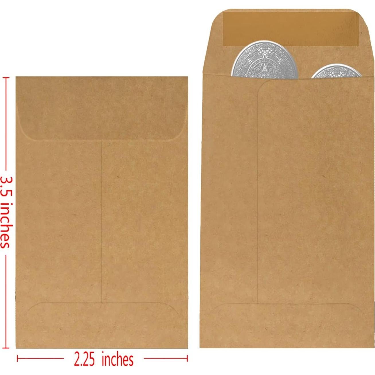 Paquete de 200 Sobres Kraft Autoadhesivos Bonfasvo 5.72x8.89cm